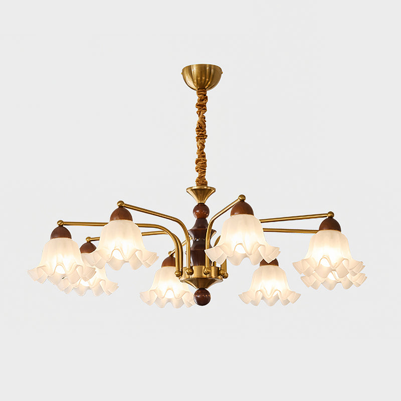 Elegant Blossom Flowers Chandelier - Floral Crystal Ceiling Light Fixture for Dining Room, Bedroom & Living Room Decor
