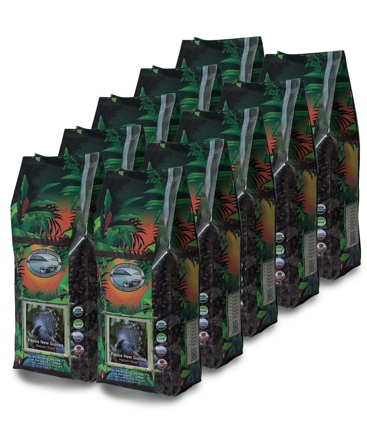 Premium Papua New Guinea Medium Roast Ground Coffee - 20 lb Bulk Box for Cafes, Restaurants & Offices | Rich Flavor & Aromatic Blend