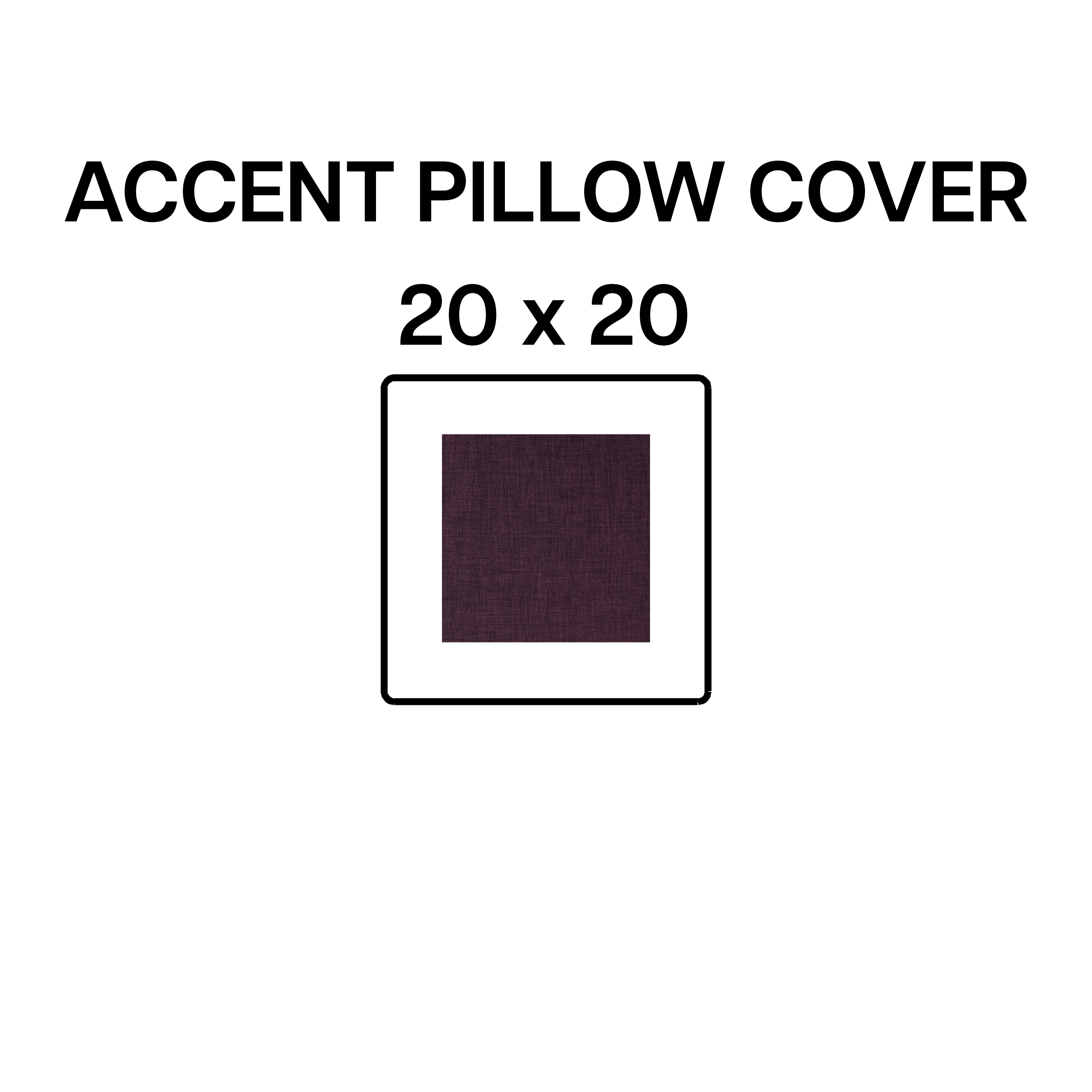 20x20 Inch Aubergine Accent Pillow Cover - Soft Decorative Throw Pillow Case for Sofa, Bed, Couch - BP 642 2 (Dark Purple) - Perfect for Living Room, Bedroom & Home Decor