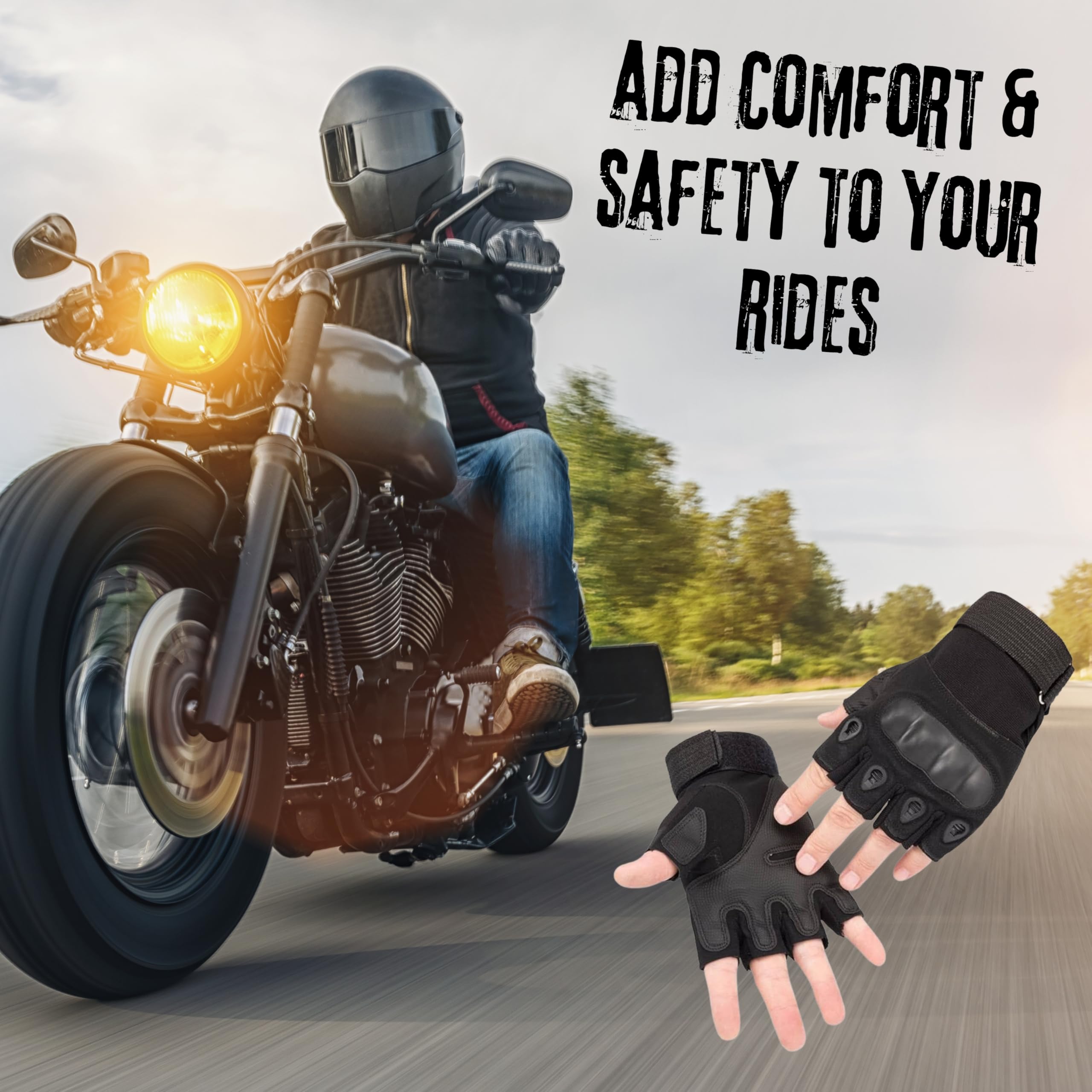 Boundless Performance Fingerless Knuckle Tactical Gloves - Breathable & Durable for Motorcycling, Hiking, Shooting, Hunting & Outdoor Adventures | Airsoft & Tactical Use | Perfect for Range Training, ATV Riding & Winter Sports