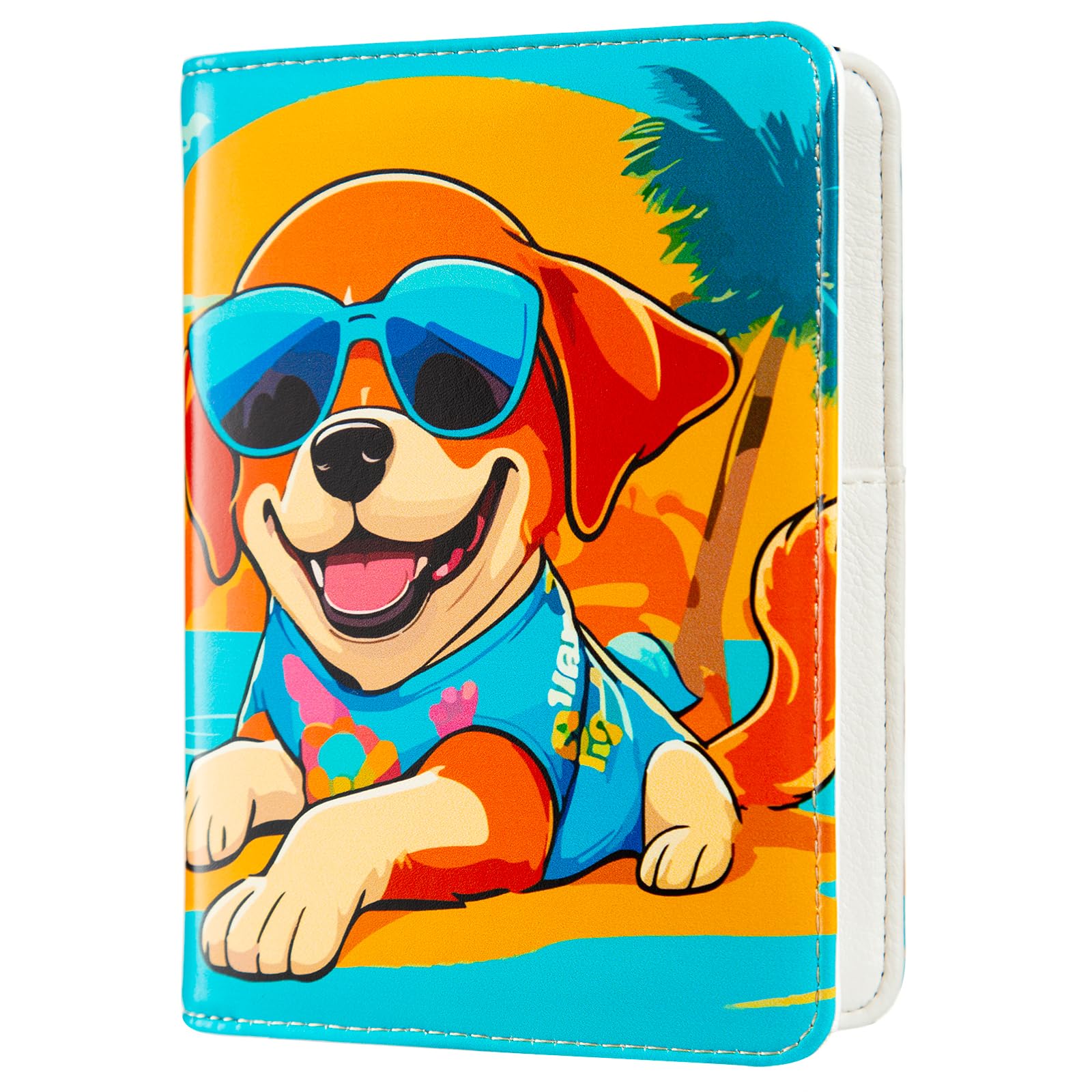RFID Blocking Leather Passport Holder for Women & Men - Personalized Travel Document Organizer with Cute Dog Design - Perfect for Airports, Vacations & International Travel