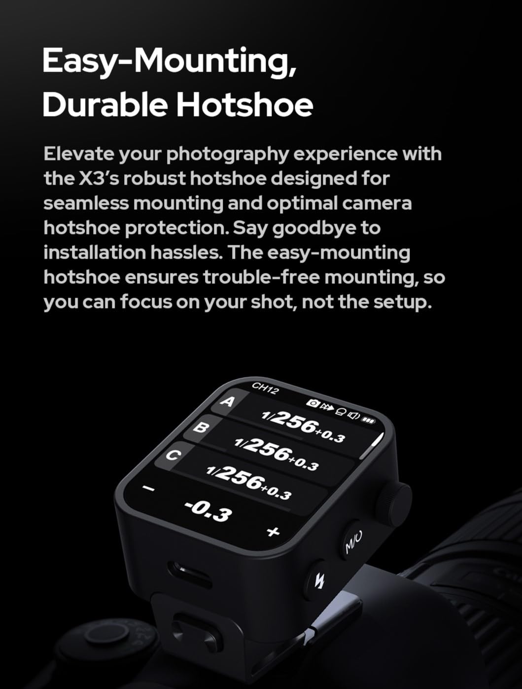 Godox X3 C TTL Wireless Flash Trigger for Canon - Touchscreen Control, TCM Conversion, Quick Charge, Wireless Sync - Perfect for Studio & Outdoor Photography