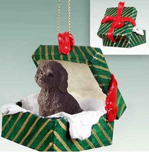 Labradoodle Christmas Ornament Gift Box - Handcrafted Chocolate Brown Dog Decor for Holiday Tree & Pet Lover Presents | Perfect for Xmas Decorations, Dog Owner Gifts & Festive Home Accents