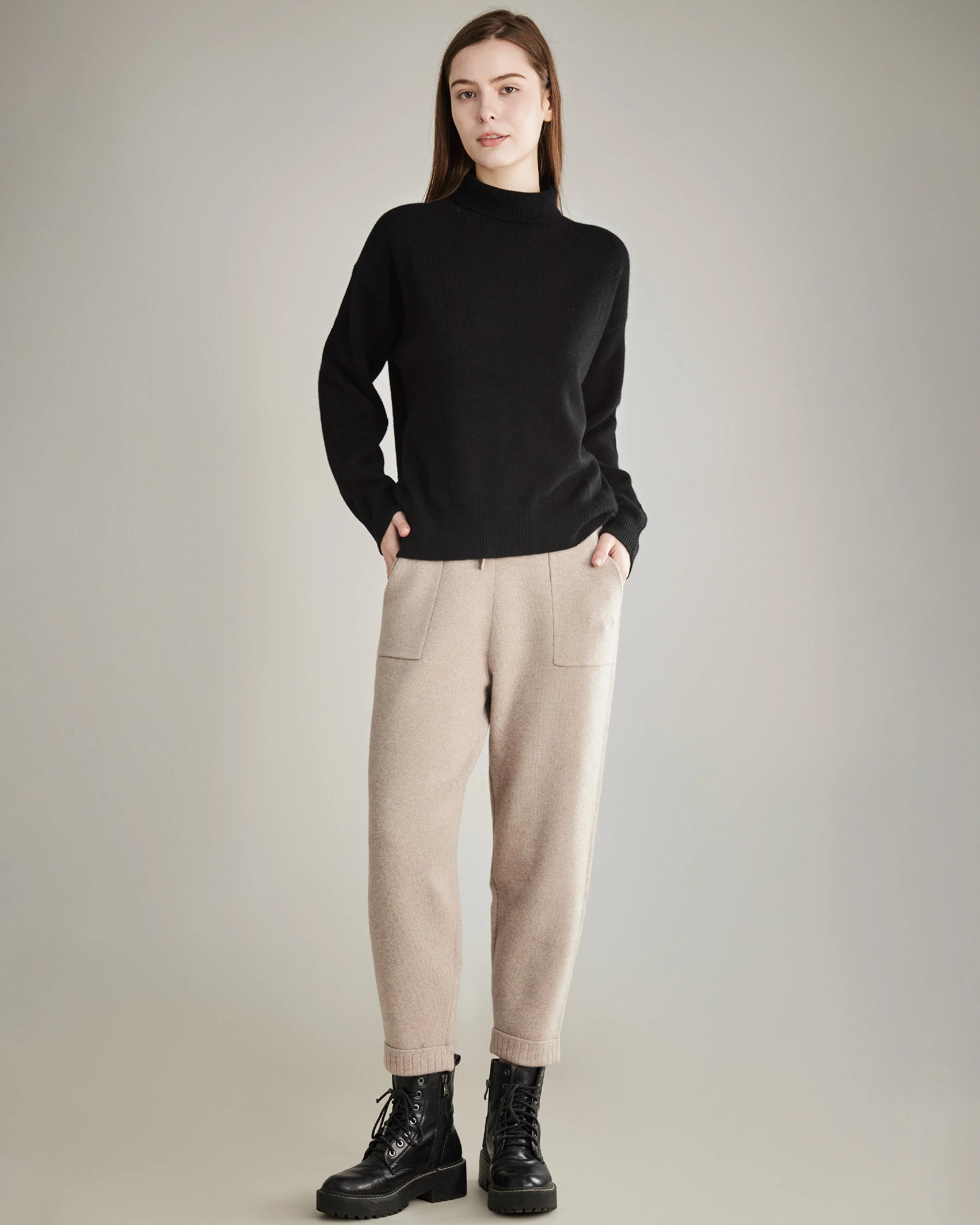 Premium Loose Fit Casual Cashmere Pants for Women - Soft & Comfortable Winter Lounge Pants - Perfect for Home, Travel & Relaxation