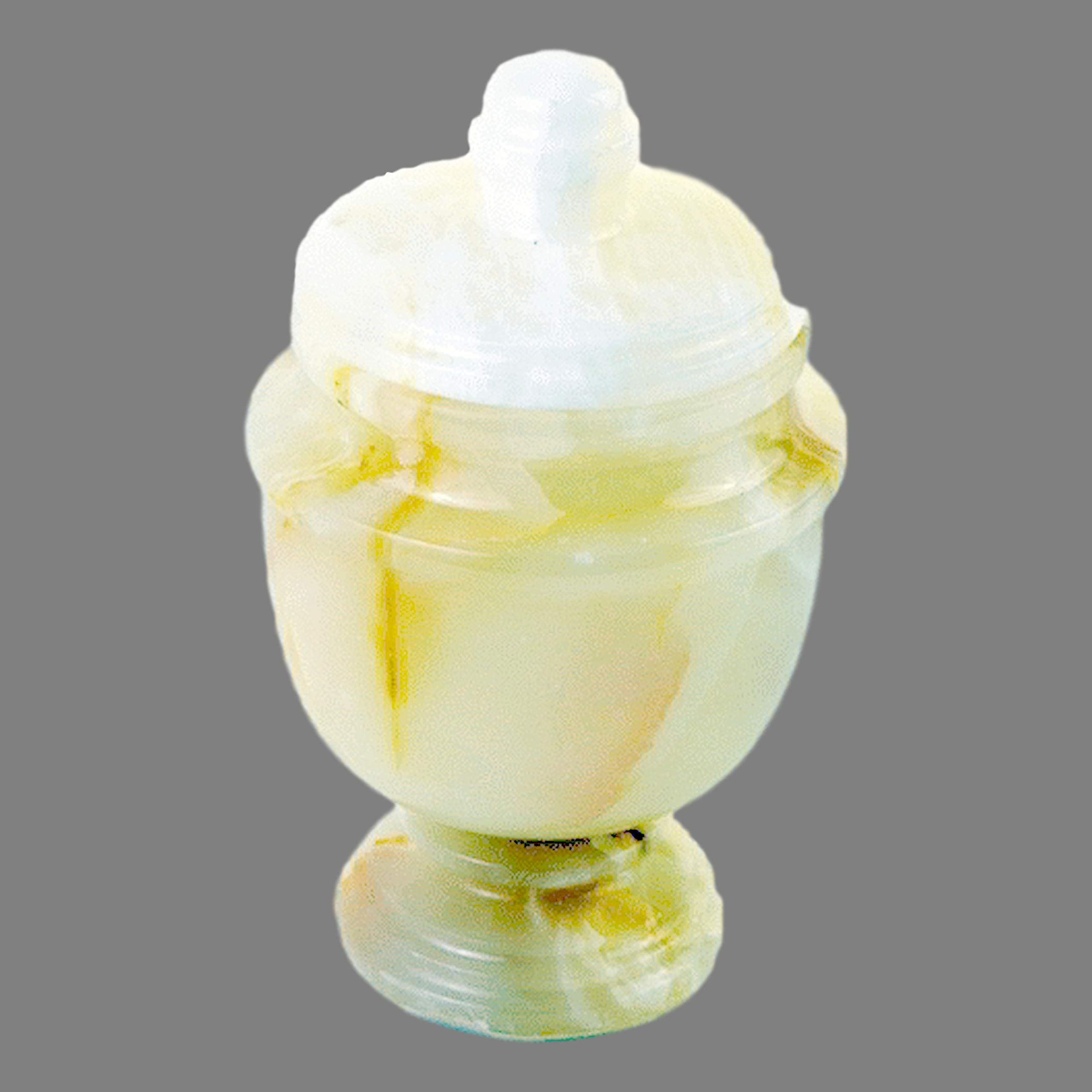 Premium White Onyx Bathroom Canister Set - Nature Home Decor for Soap Holder, Cotton Ball Storage & Bath Essentials - Elegant Bathroom Accessories for Spa-Like Luxury