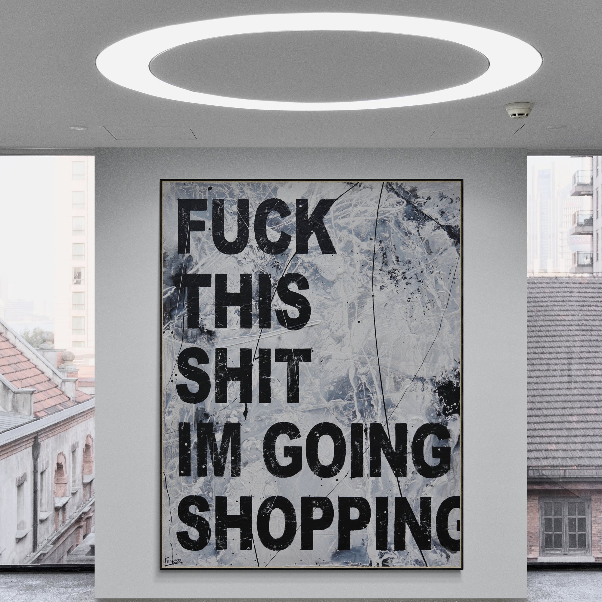 140cm x 180cm Modern Textured Urban Pop Art Canvas Painting - Perfect for Living Room, Bedroom & Office Wall Decor
