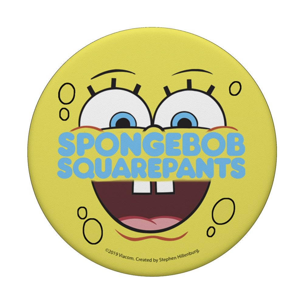 SpongeBob SquarePants Happy Big Face Logo PopSockets Standard PopGrip - Swappable Phone Grip & Stand for iPhone, Samsung & Smartphones - Perfect for Selfies, Gaming & Daily Use