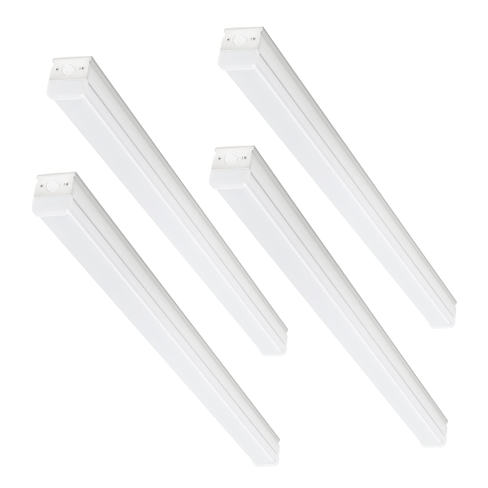4FT LED Shop Light 48 Inch, 38W 5300 Lumens 5000K Daylight White - DLC & ETL Certified Linkable Garage Lighting Fixture (4 Pack) - Perfect for Commercial Ceilings, Warehouses, Workshops & Home Garages