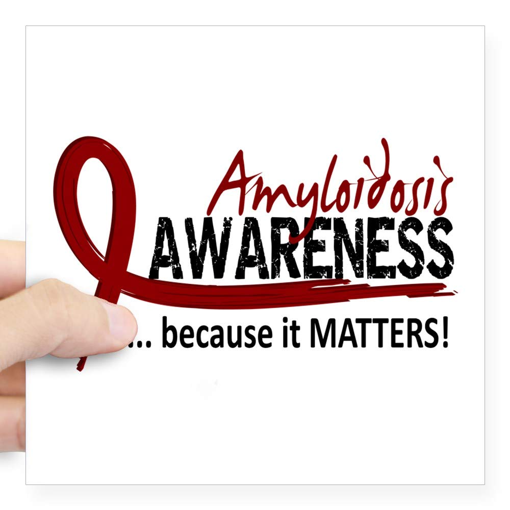 Amyloidosis Awareness 3x3 Inch Square Bumper Sticker - Waterproof Car Decal for Windows, Laptops & Notebooks - Show Support for Medical Causes