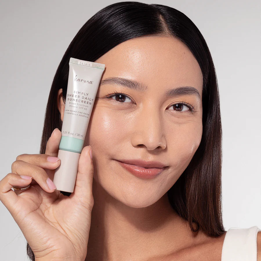 Karuna Simply Sheer Daily Sunscreen SPF 40 - 1.01 fl oz Oil-Free Face Sunscreen for Sensitive Skin | Lightweight, Non-Greasy Formula | Perfect for Daily Use, Outdoor Activities & Travel
