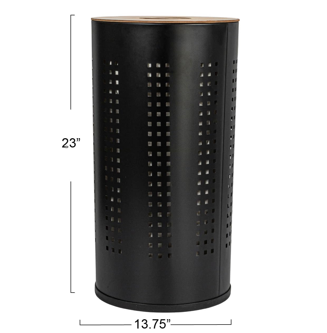 Stainless Steel Laundry Hamper with Lid - 18 Inch Round Clothes Hamper Basket for Bedroom, Bathroom & Laundry Room - Durable Matte Black Laundry Organizer for Home Essentials