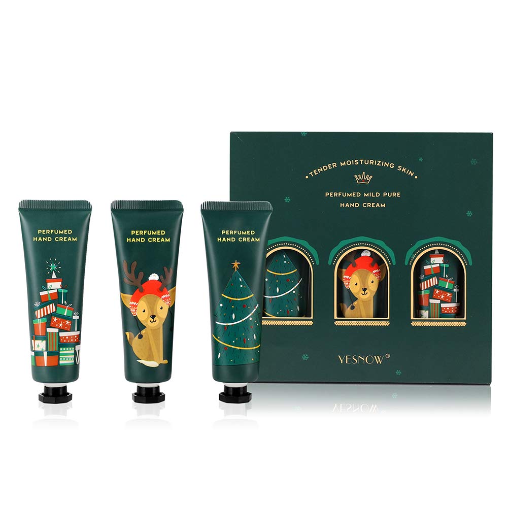 Christmas Hand Cream Gift Set - Travel Size Moisturizing Hand Lotion for Dry, Cracked Skin - Fresh Scented Mini Hand Cream for Women & Kids - Best Holiday Gifts for Her (Green) | Perfect for Office, Travel, Winter Care & Christmas Stocking Stuffers