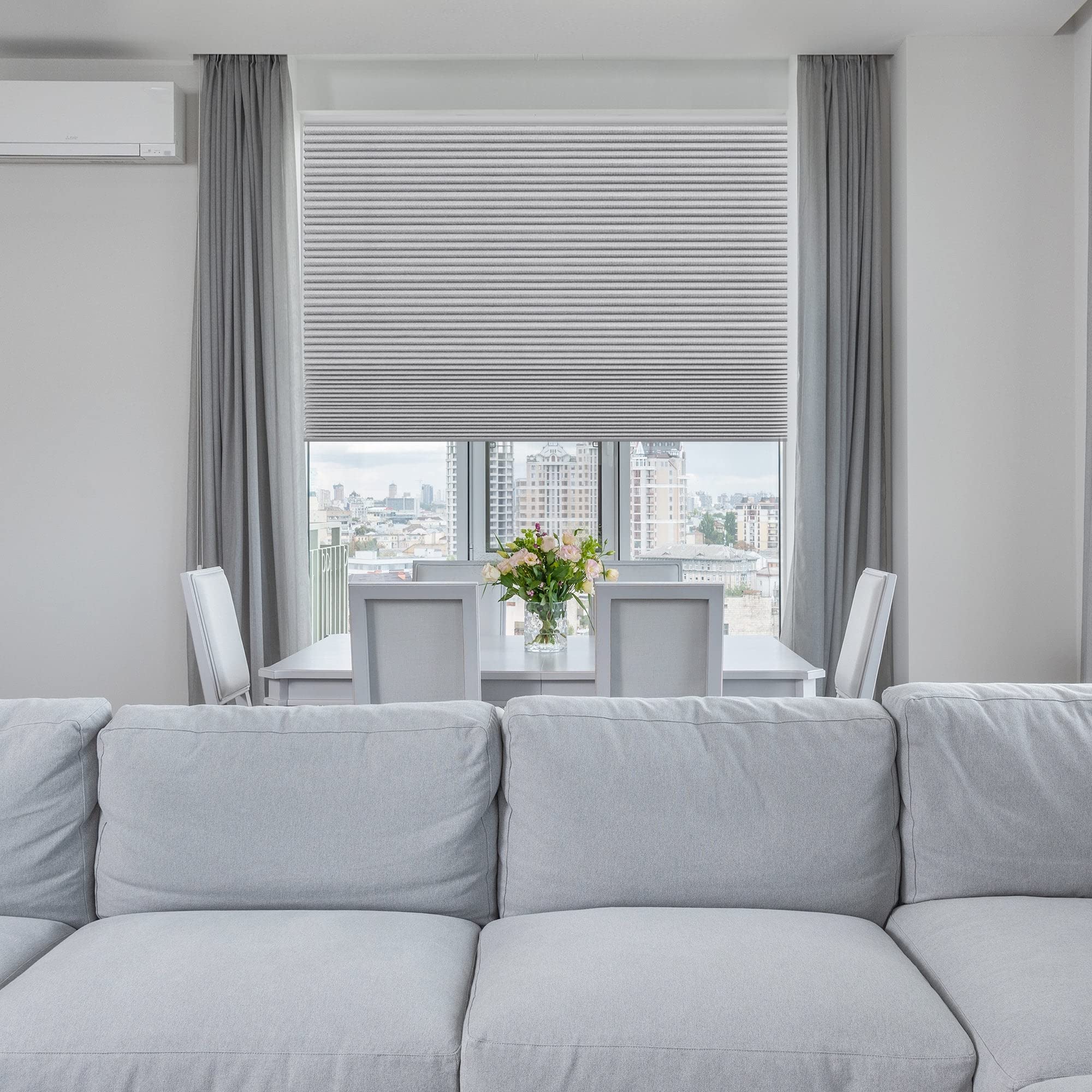Premium Blackout Cellular Shades - Cordless Honeycomb Blinds for Windows | 1.5