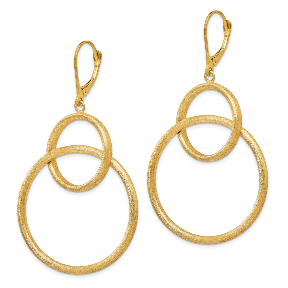 14K Gold Scratch Finish Round Leverback Earrings - LE825 | Elegant & Durable for Parties, Weddings & Everyday Wear