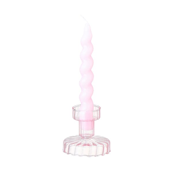 Pink Candle and Candle Holder Set - Romantic Home Decor for Bedroom, Bathroom & Dinner Table