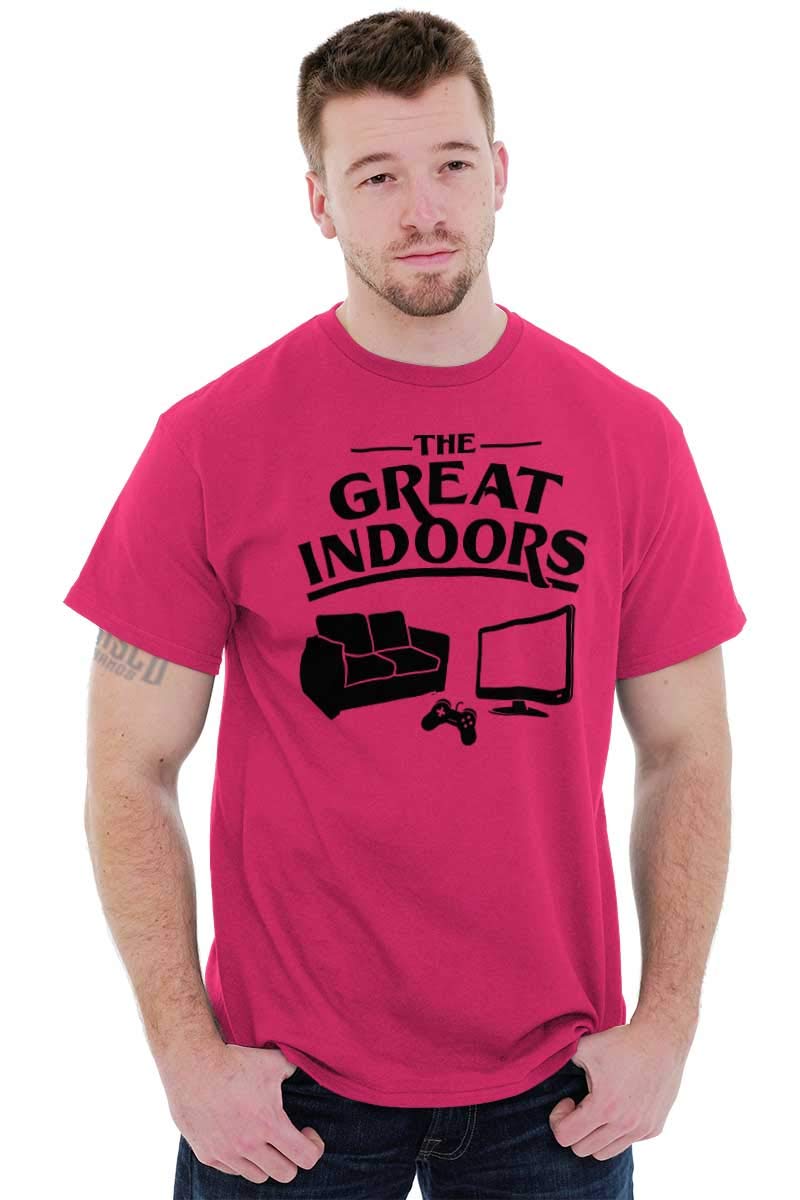 Great Indoors Couch Potato Gamer Nerd Men's Graphic T-Shirt - Comfortable Casual Tee for Gaming, Relaxing & Nerdy Style