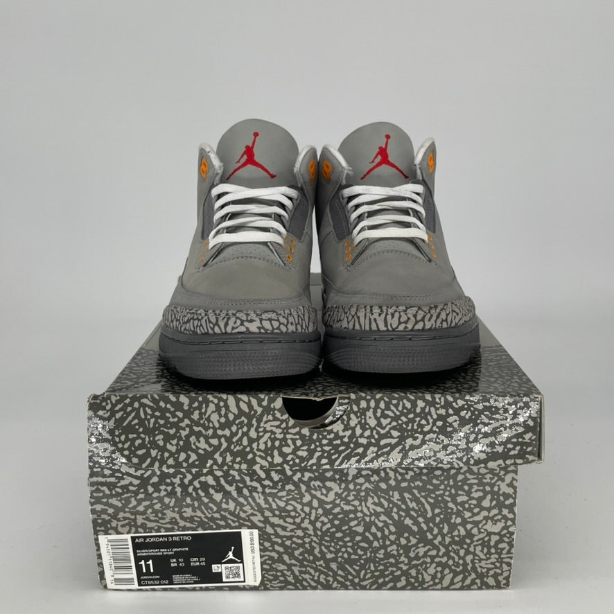 Original Air Jordan 3 Retro 'Cool Grey' Men's/Women's Basketball Shoes Sizes 11 & 12.5W (CT8532-012) - Perfect for Streetwear & Sneaker Collectors