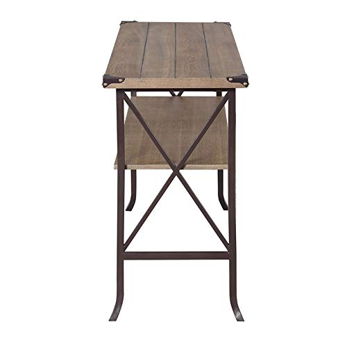 Convenience Concepts Brookline Console Table - Driftwood Brown Frame Entryway Sofa Table for Living Room, Hallway & Home Decor