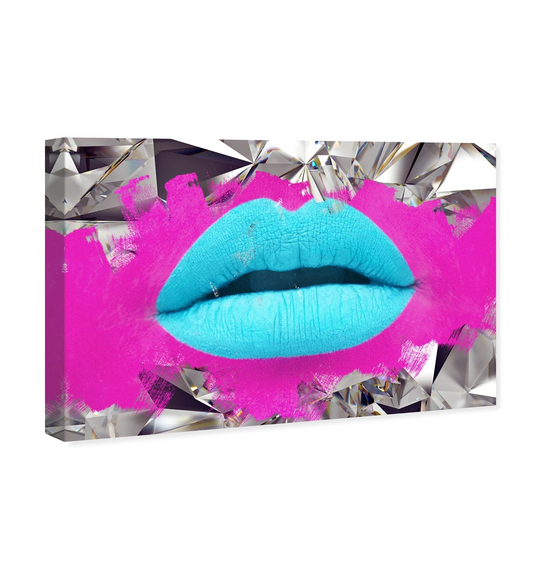 Oliver Gal Artist Co. Fashion Glam Wall Art - 45x30 Inch Stretched Canvas Print of Lips Androkiss for Home Decor | Perfect for Living Room, Bedroom & Office Wall Decor