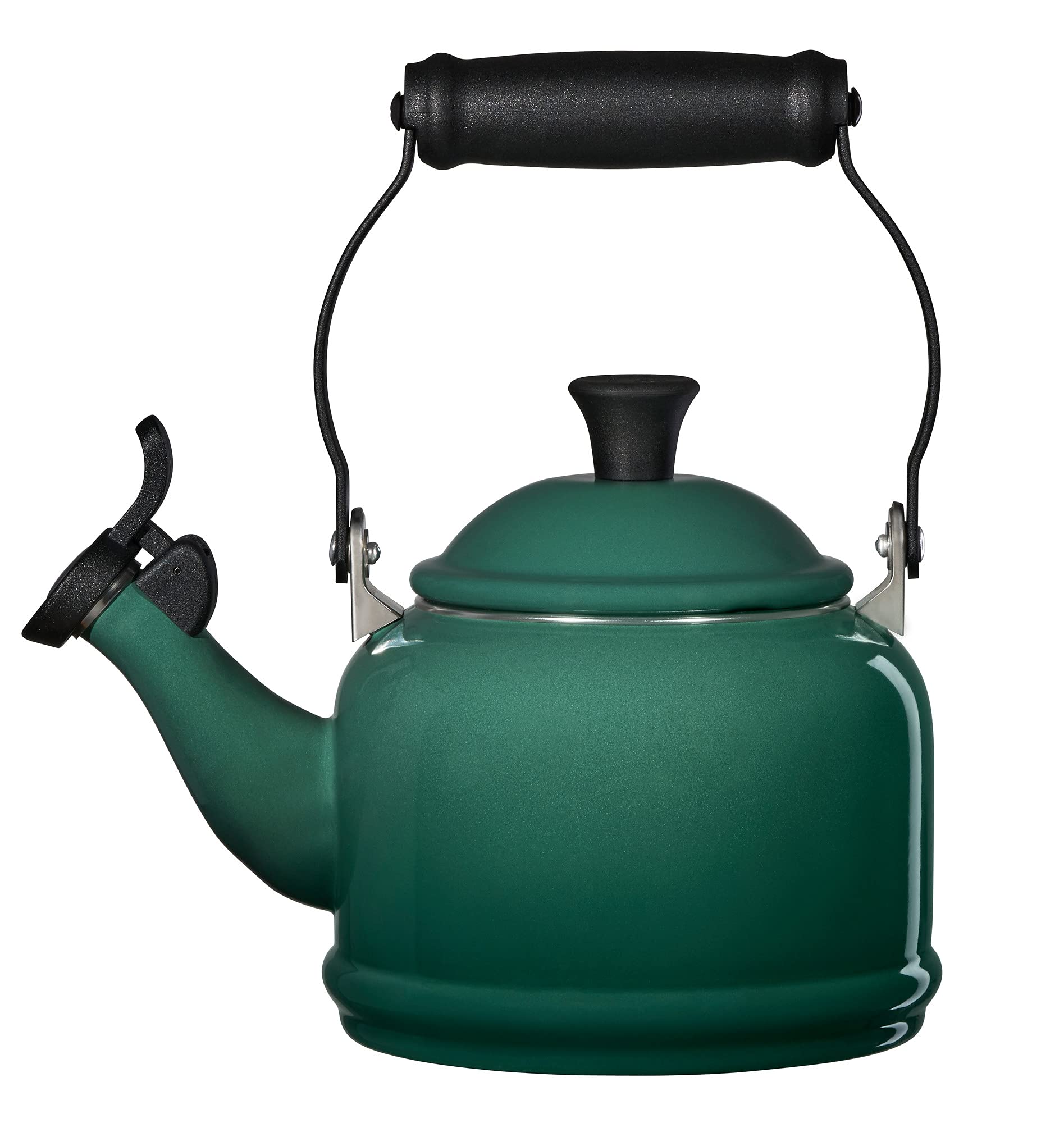 Le Creuset Enamel On Steel 1.25 qt Demi Tea Kettle - Artichaut Green | Stovetop & Induction Safe | Perfect for Home Brewing, Afternoon Tea & Kitchen Decor