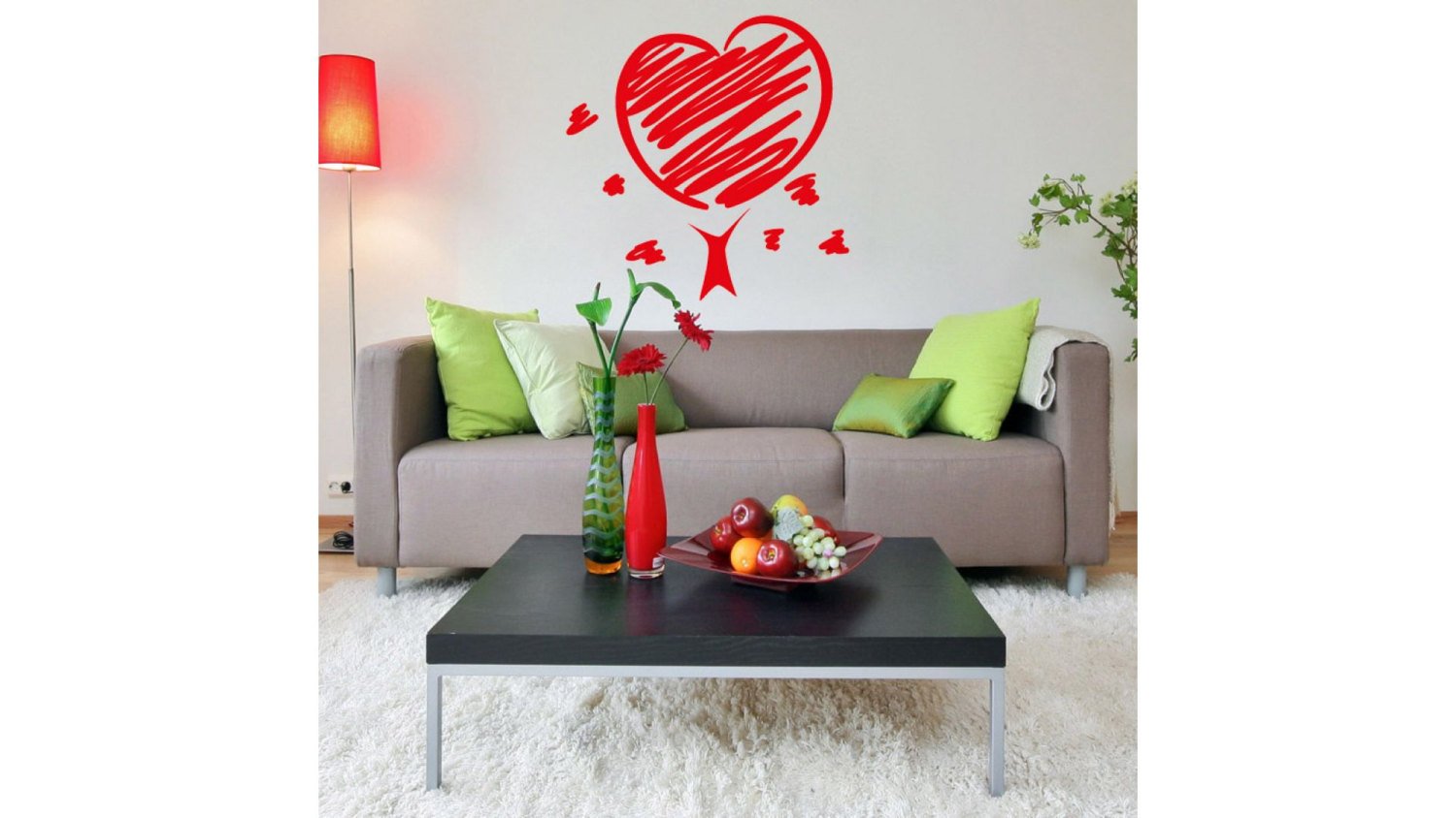 Heart Sketch Wall Decal - Elegant Bedroom & Living Room Decor, Home Improvement Sticker for Stylish Interior Design | Perfect for DIY Home Decor, Nursery, Dorm Room & Office