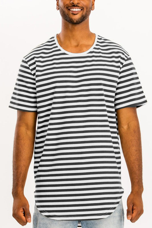 Stylish Striped Elongated T-Shirt for Women | Trendy Oversized Fit | Perfect for Casual Outfits, Layering & Everyday Wear