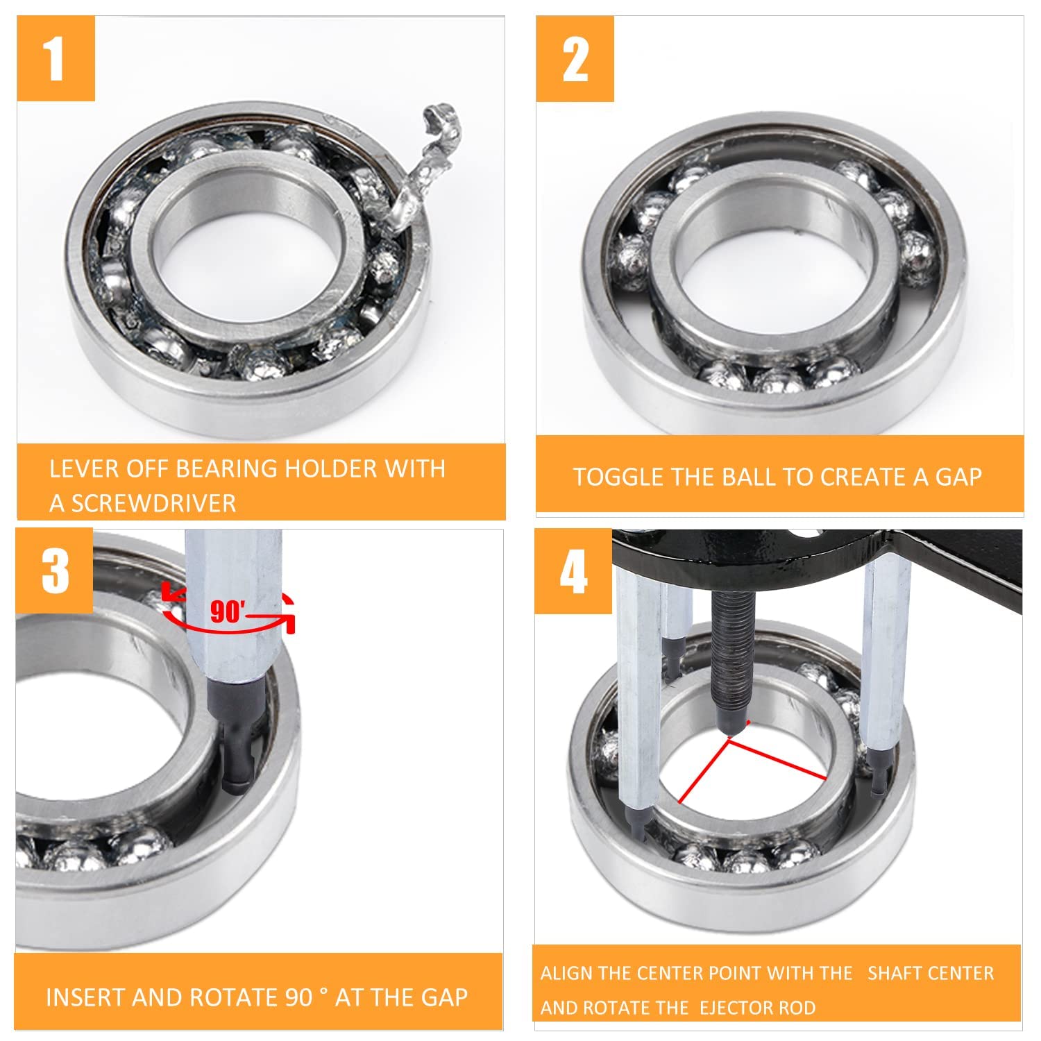 21 in 1 Bearing Puller Set - 3 Jaw Puller & Blind Bearing Puller with Inner Hole Removal Tool | Professional Automotive Repair Kit in Plastic Case | Perfect for Car, Motorcycle & Industrial Equipment Maintenance