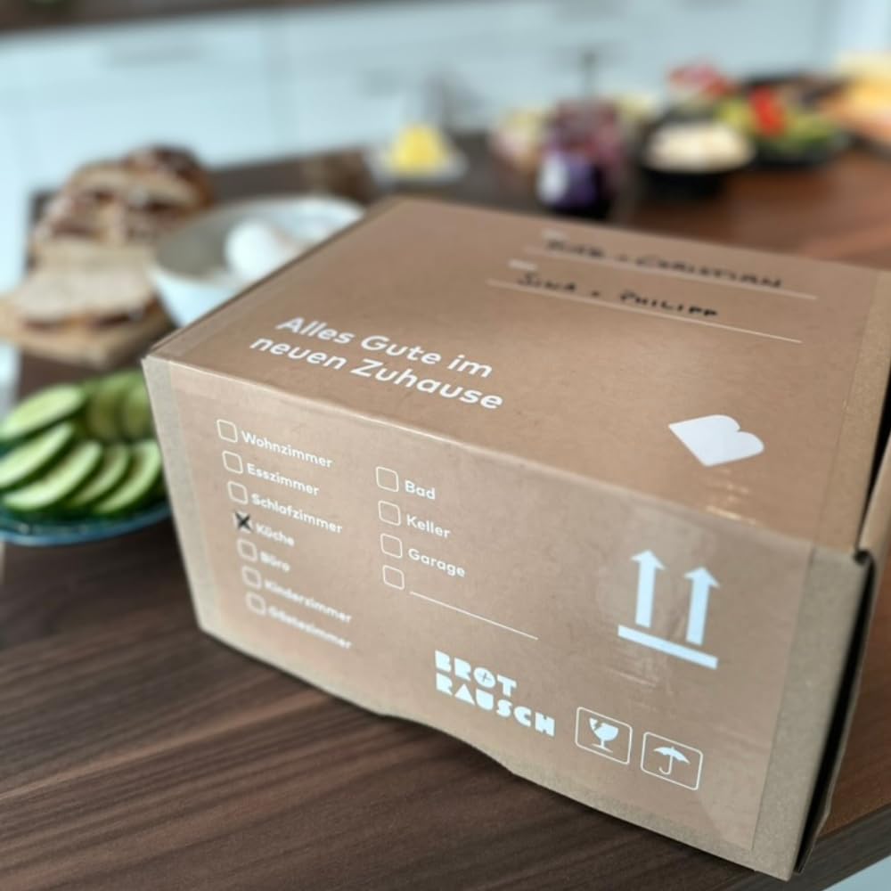 Premium Housewarming Gift Set - Bread & Salt in Moving Box with Baking Accessories, Bread Baking Mix & Tin - Perfect for New Home, Apartment Warming & Housewarming Parties