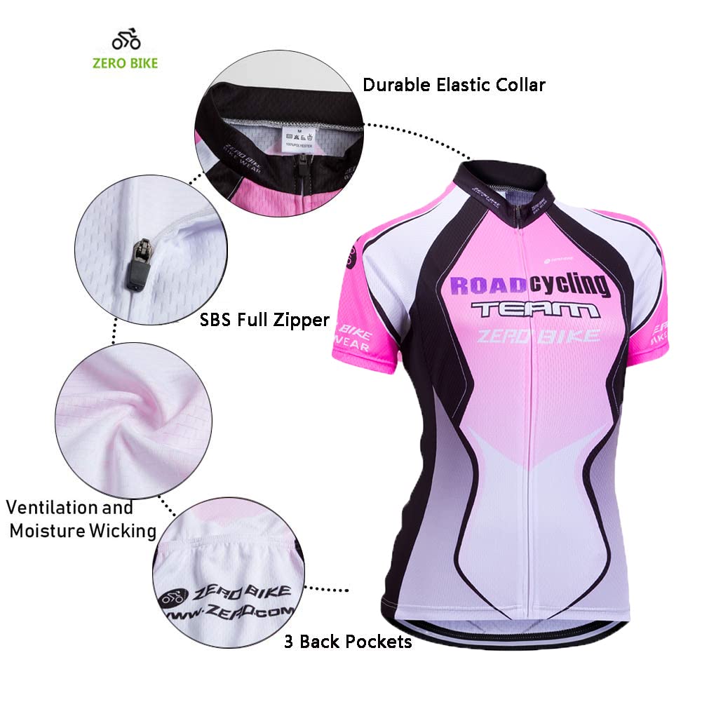 ZEROBIKE® Women's Cycling Jersey - Short Sleeve Breathable Bike Shirt, Quick Dry Mountain Biking Top for Road & Trail Riding | Perfect for Summer Cycling, Commuting & Outdoor Sports