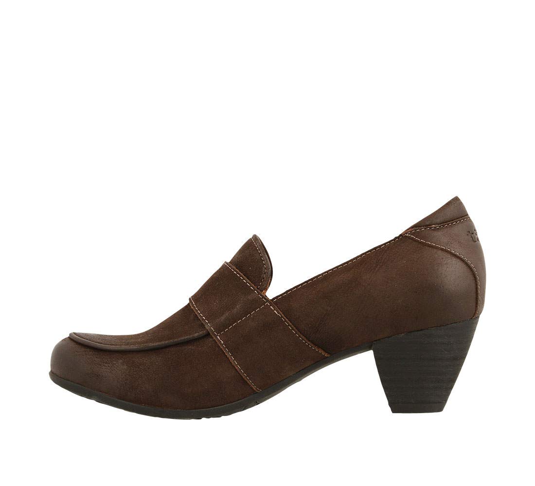 Taos Women's Troubador Chocolate Oiled Pump Shoes - Size 8 M US - Comfortable Heels for Work, Office & Special Occasions