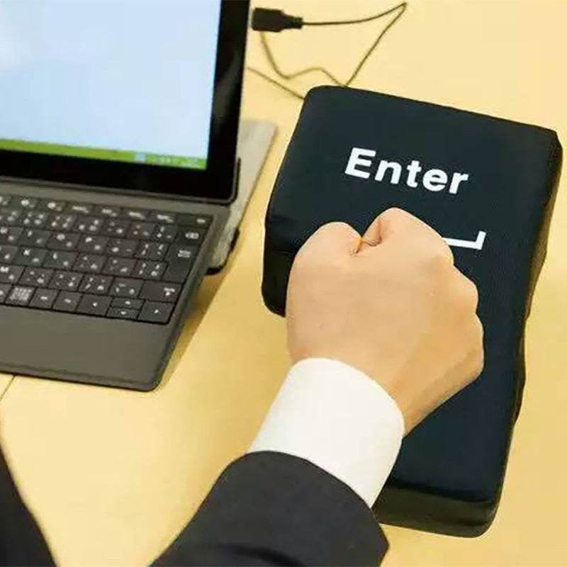 Anti-Stress Key Work Pillow for Adults - Soft & Comfortable Office Stress Relief - Perfect for Desk, Home, or Travel Use
