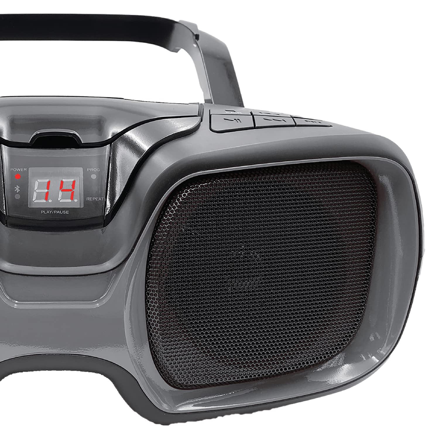 Proscan PRCD1037BT-BLACK/TITANIUM 3-Watt Portable CD Player with Bluetooth, AM/FM Radio & Built-in Speakers - Perfect for Outdoor Parties, Beach Trips & Home Entertainment