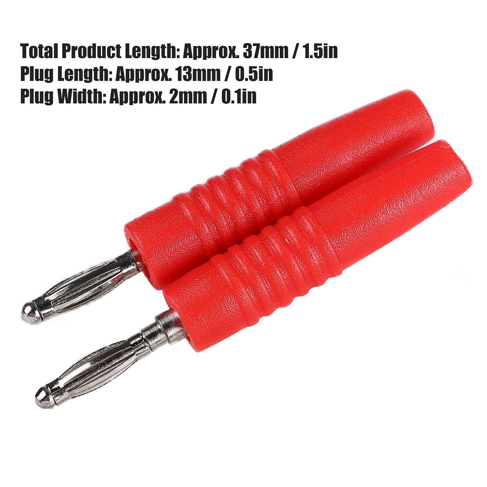 2mm Banana Plug Connector - ABS & Red Copper Shake Proof Fast Connect for Electronics - Ideal for Audio Equipment, Test Leads & DIY Projects