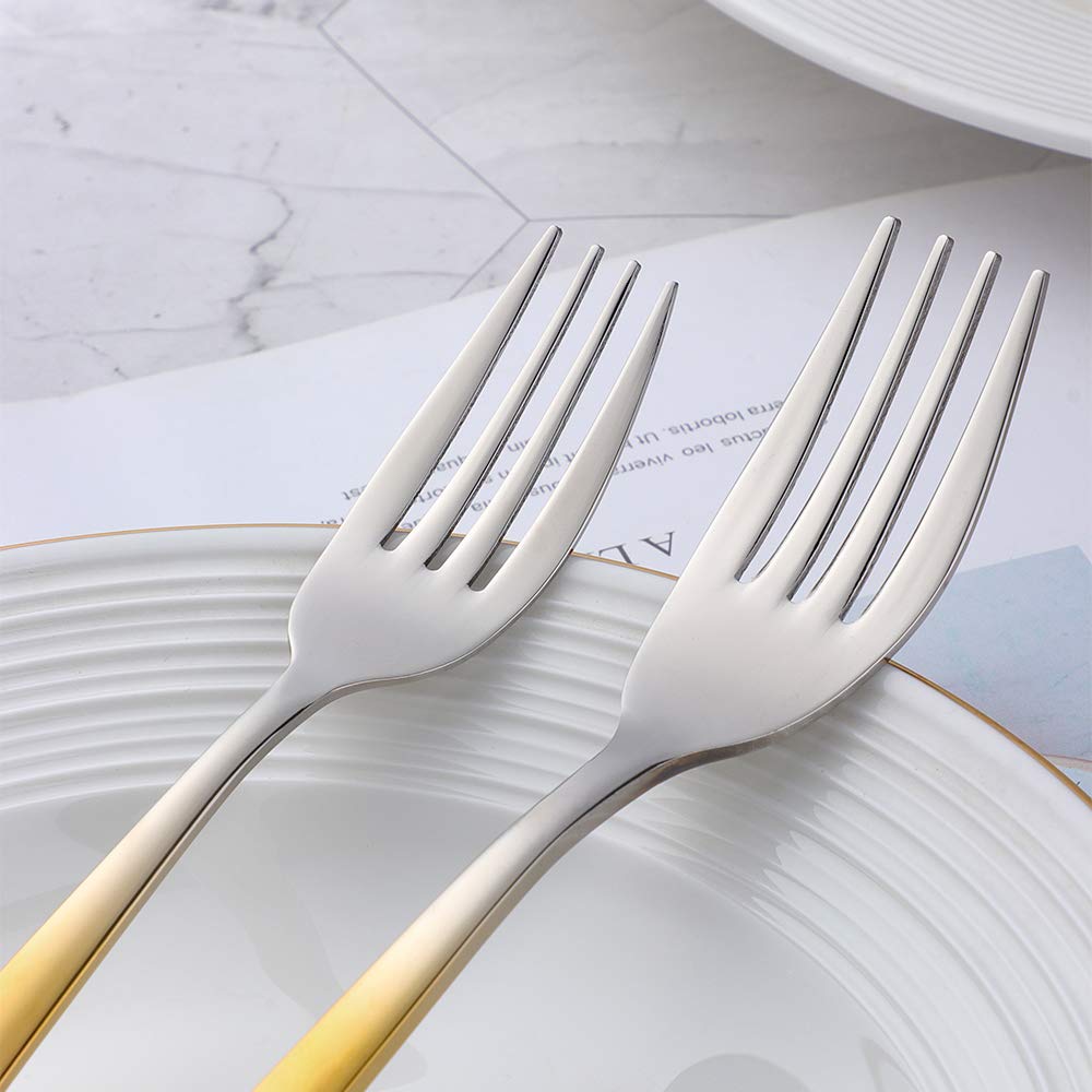 20-Piece Gold Silverware Dinnerware Set - BuyGo Stainless Steel Flatware Cutlery Set for 4, Elegant Golden Handle Utensils for Wedding, Home, Hotel & Restaurant Use - Perfect for Formal Dining, Dinner Parties & Special Occasions