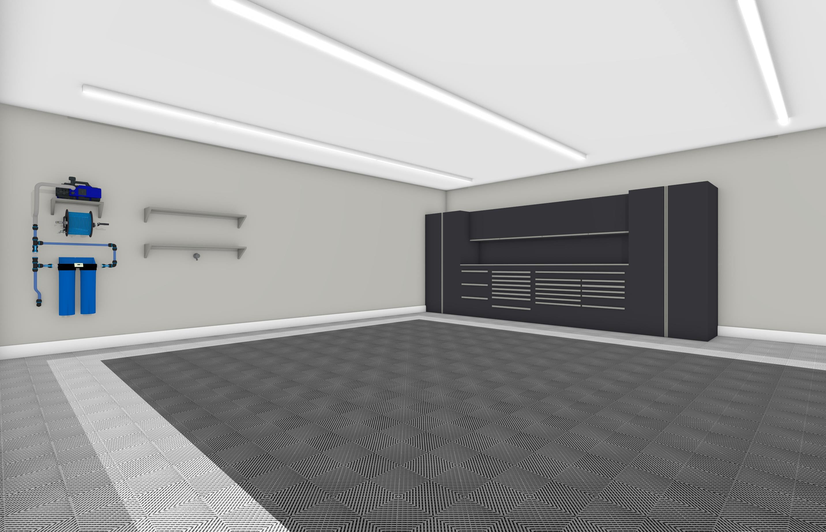 Swisstrax Modular Garage Floor Tiles - 4 Car Garage Flooring Solution - Durable & Easy to Install for Home Garage, Workshop, and Car Showroom