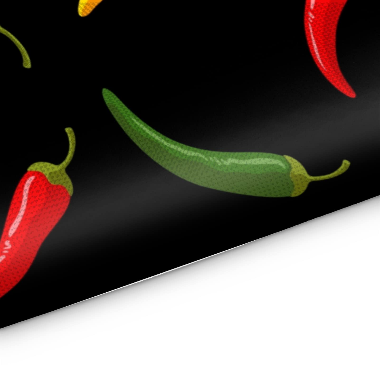 Vibrant Chili Pepper Placemats Set of 6 - Red, Yellow & Green Double-Sided Heat-Resistant Table Mats - Washable Kitchen Decor for Holiday Parties, Farmhouse Dining & Everyday Use