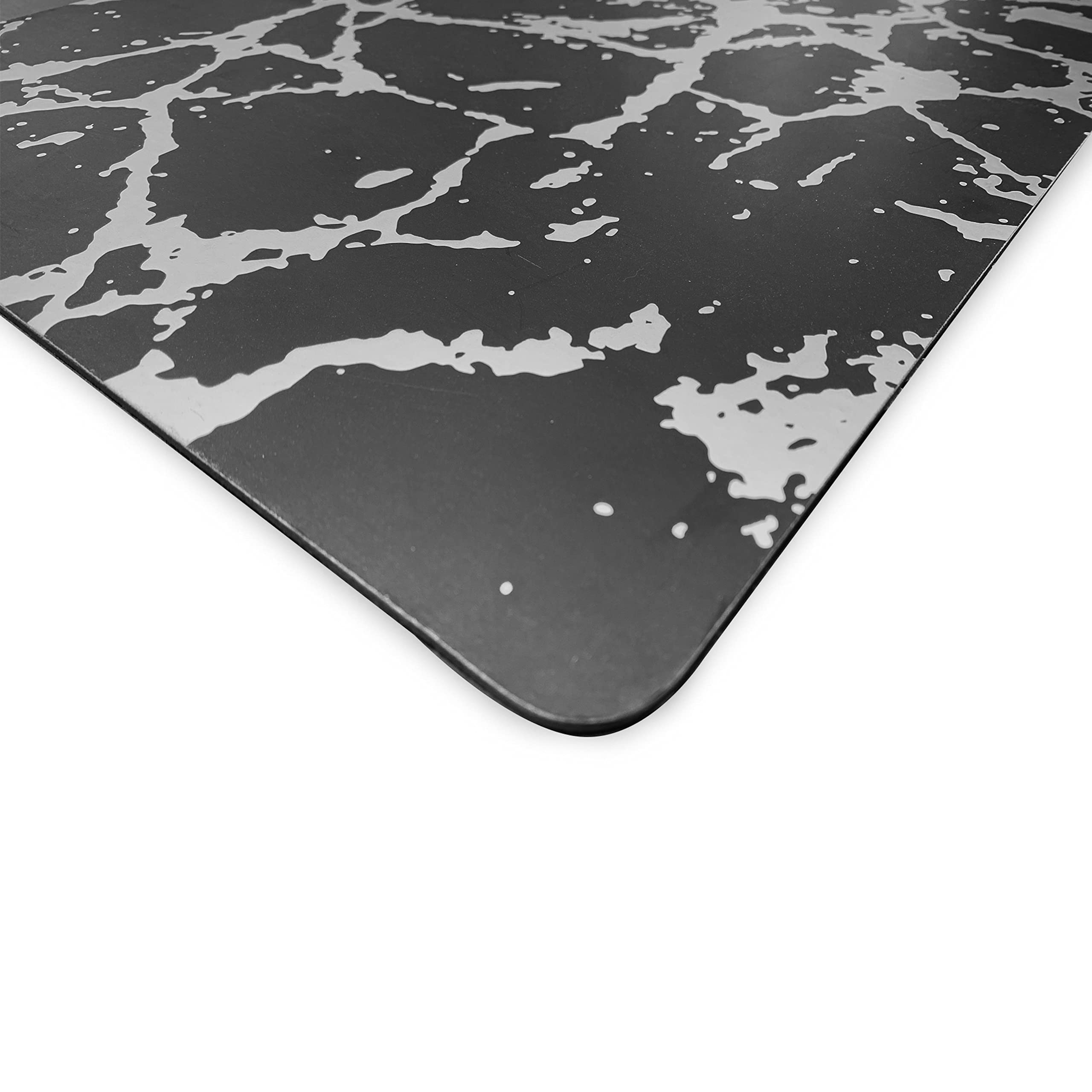Elegant Black Silver Marble Square Cork Placemats Set of 2 - 15x15 Inch Heat Resistant, Non-Slip & Easy Clean Dining Table Mats - Perfect for Modern Home Decor, Dinner Parties & Stylish Kitchen Protection