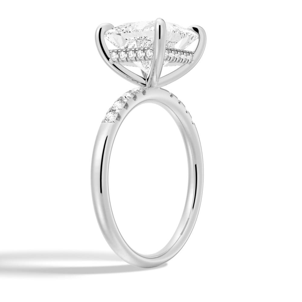 Princess Cut Hidden Halo Moissanite Engagement Ring Set with Matching Wedding Band - Perfect for Proposals, Anniversaries & Bridal Jewelry