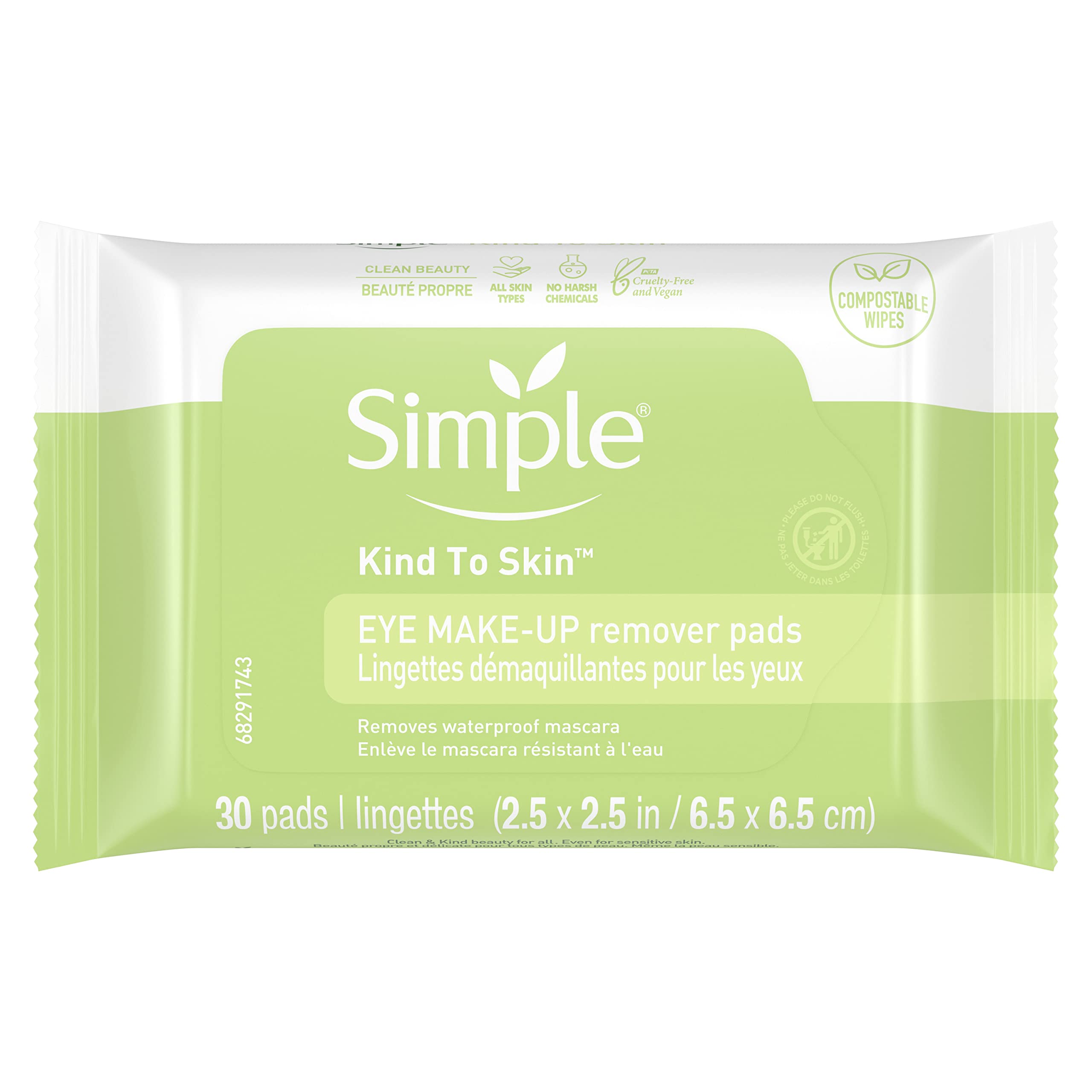 Gentle Eye Makeup Remover Pads - 30 Count Soft Cotton Rounds for Sensitive Skin | Perfect for Travel, Daily Use & Quick Makeup Removal