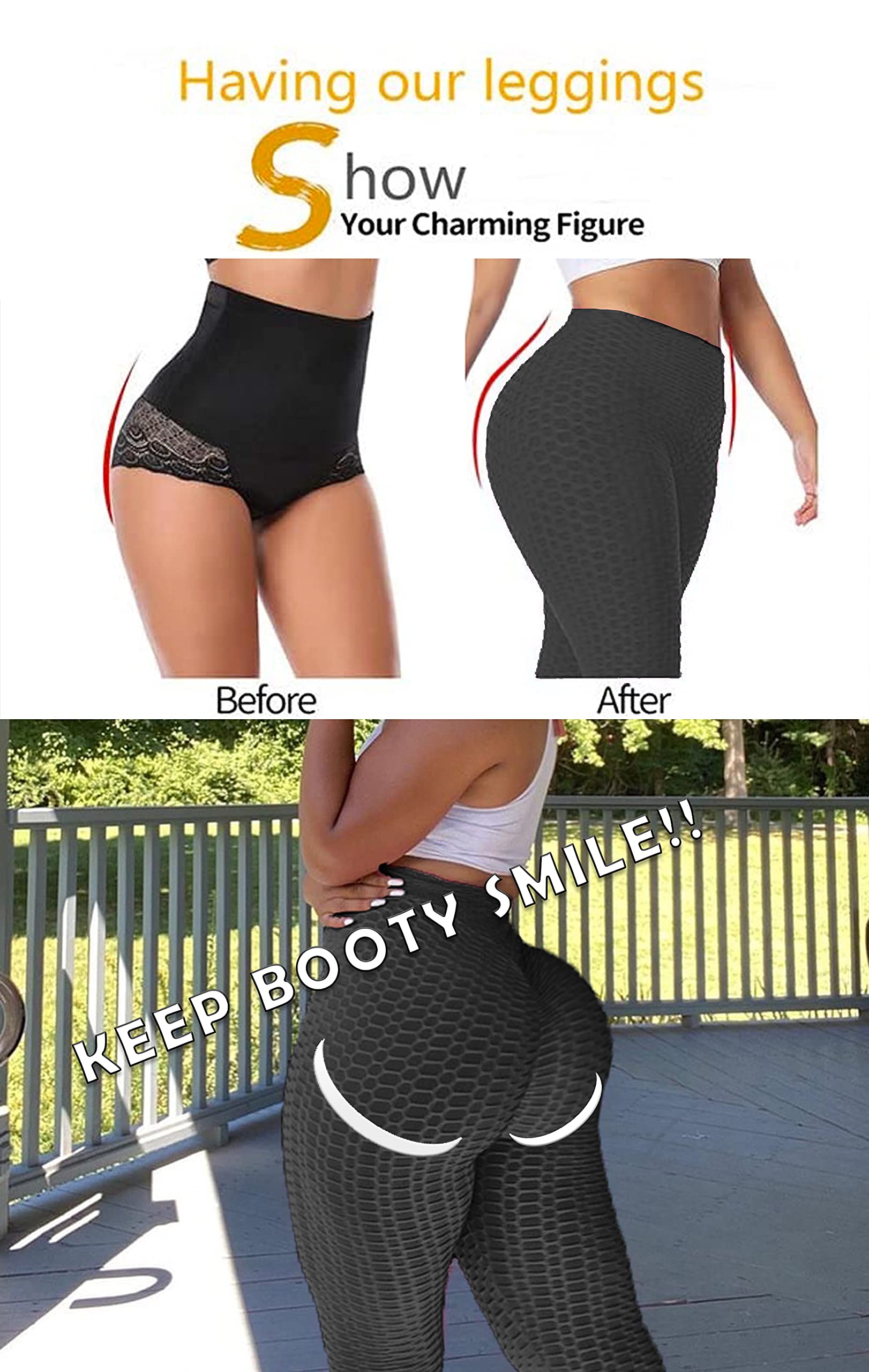Best TikTok Leggings - 5/10 Pack High Waisted Yoga Pants with Butt Lifting Scrunch Design for Women | Perfect for Workouts, Yoga & Everyday Wear