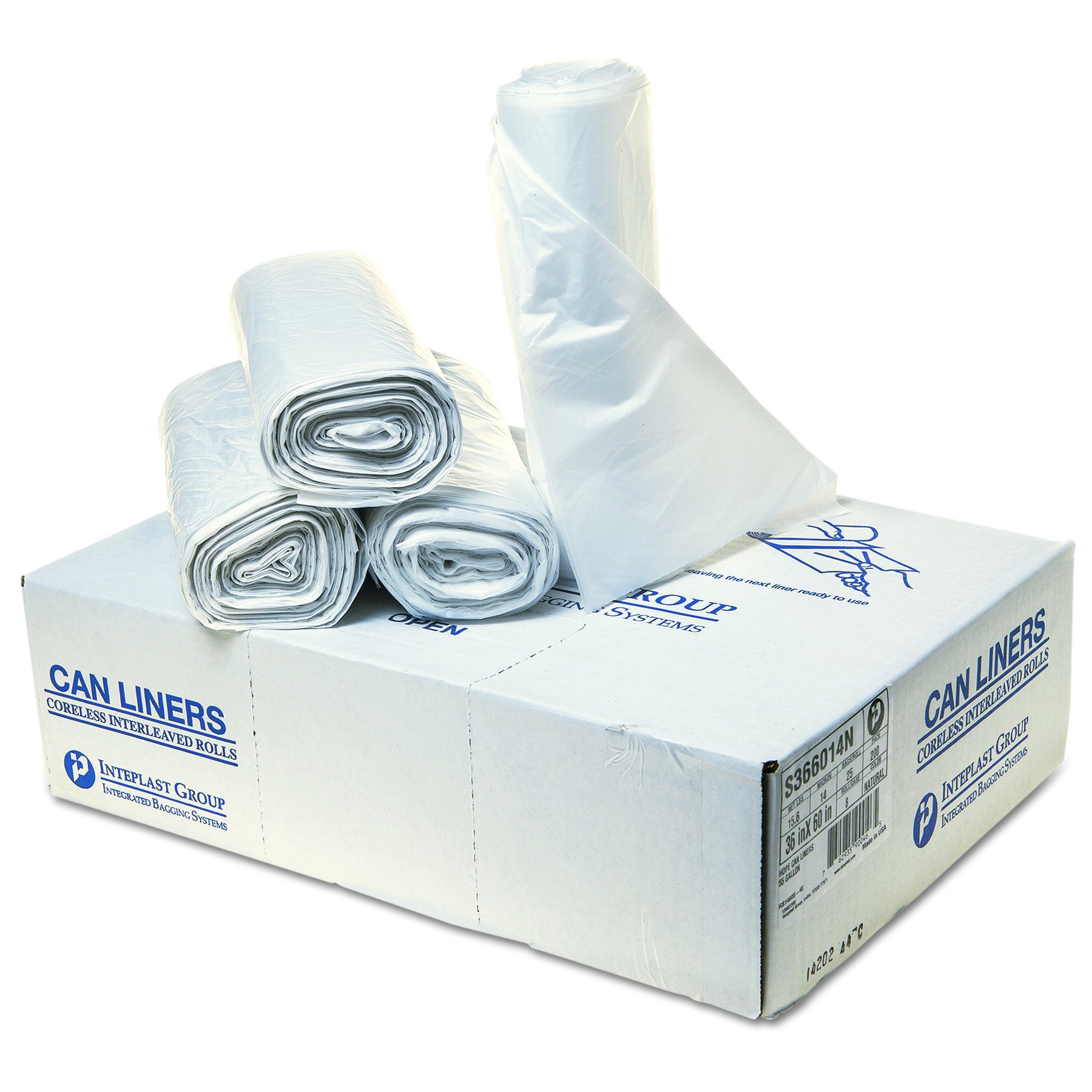 Inteplast Group S366017N 55 Gallon Heavy Duty Trash Bags - 60