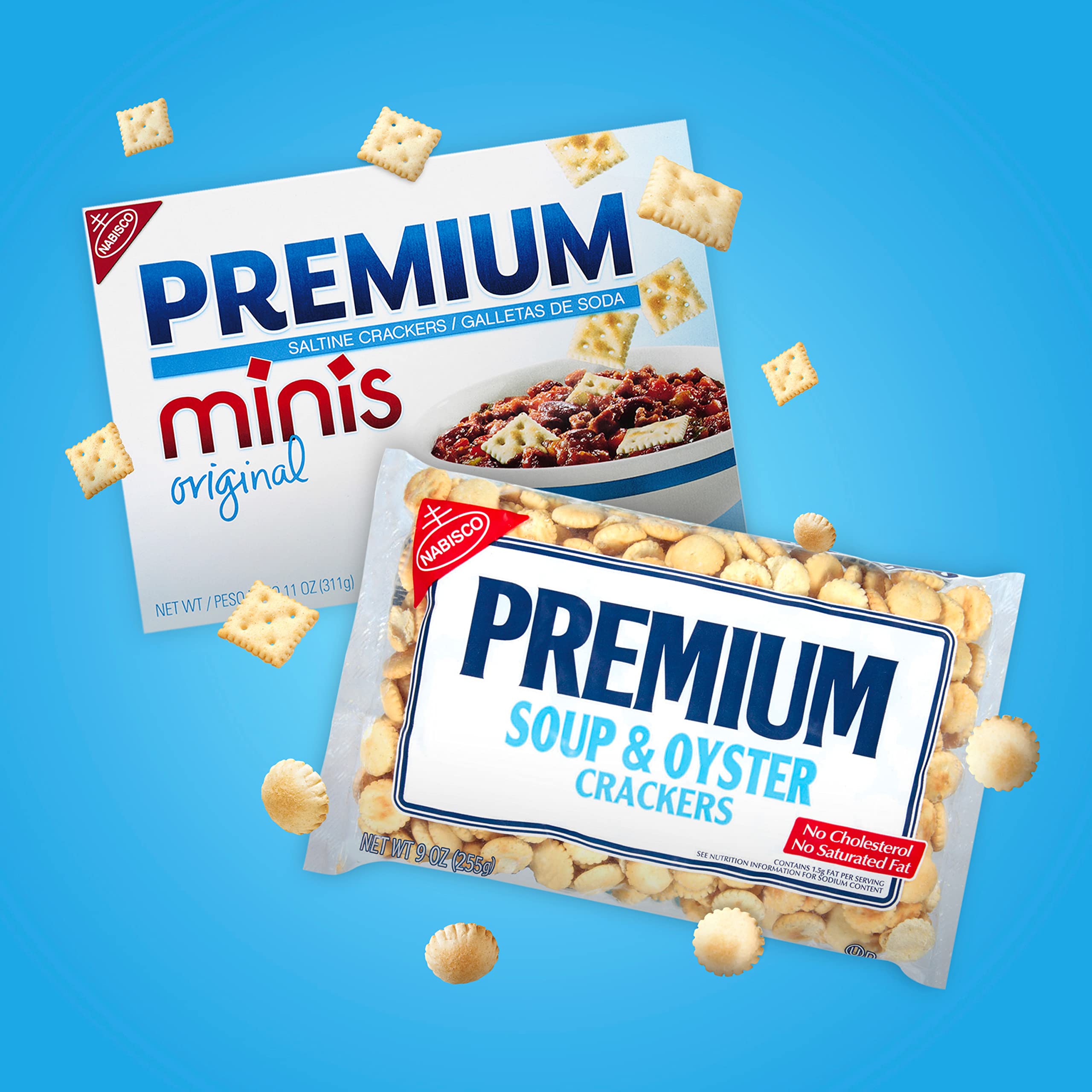 Premium Saltine Crackers Variety Pack - 2 Mini & 2 Soup & Oyster Crackers (4 Packs) | Bulk Snacks for Lunch, Parties & On-the-Go | Perfect with Soup, Cheese & Charcuterie Boards