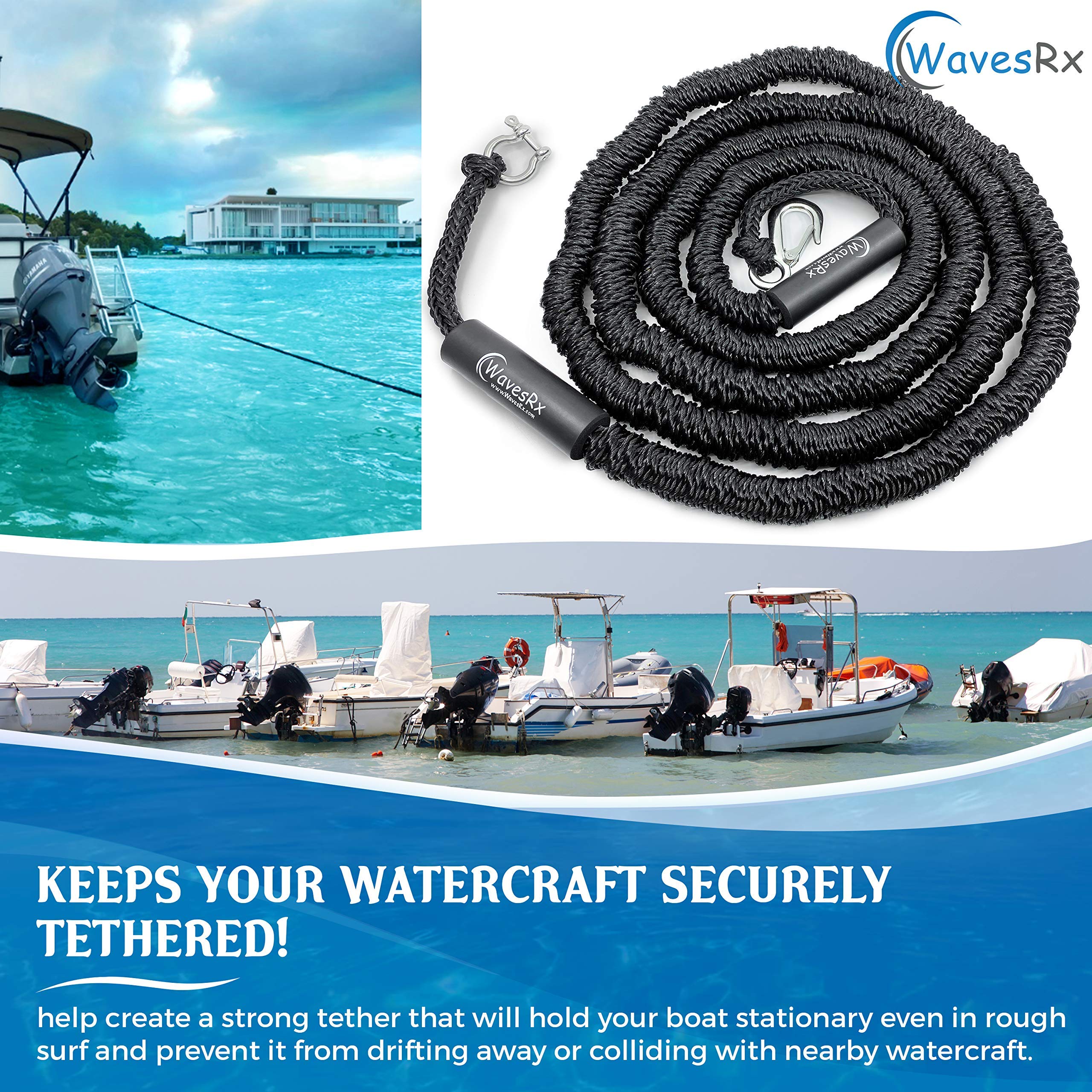 Aluminum Sand Anchor with 14' Bungee Line - Secure Watercraft Anchoring for Boats, Pontoons & Jet Skis Near Beach or Sandbar | Perfect for Shallow Water & PWC Use