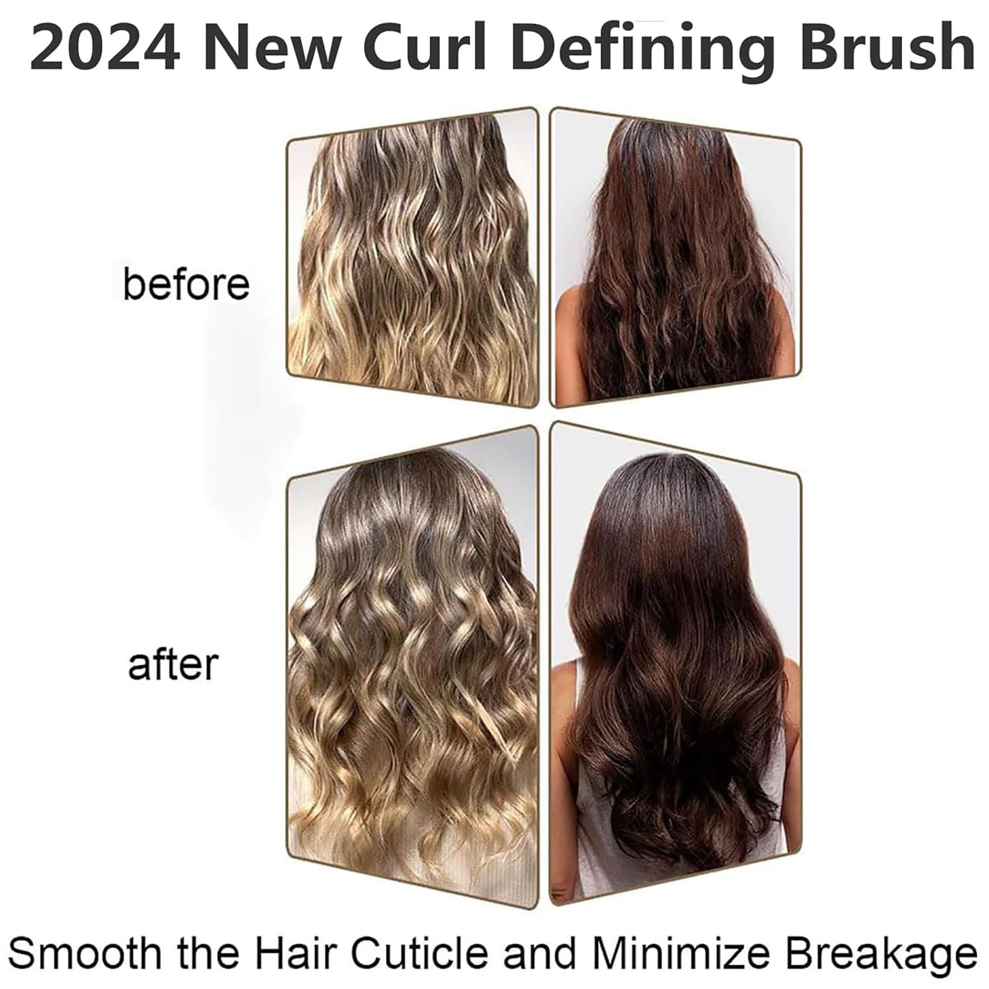 Best Curl Defining Brush for Women - Boar Bristle Hair Brush for Curly Hair, Reduces Pulling & Frizz | Perfect for Styling, Detangling & Smoothing Curls at Home or Salon (Green)