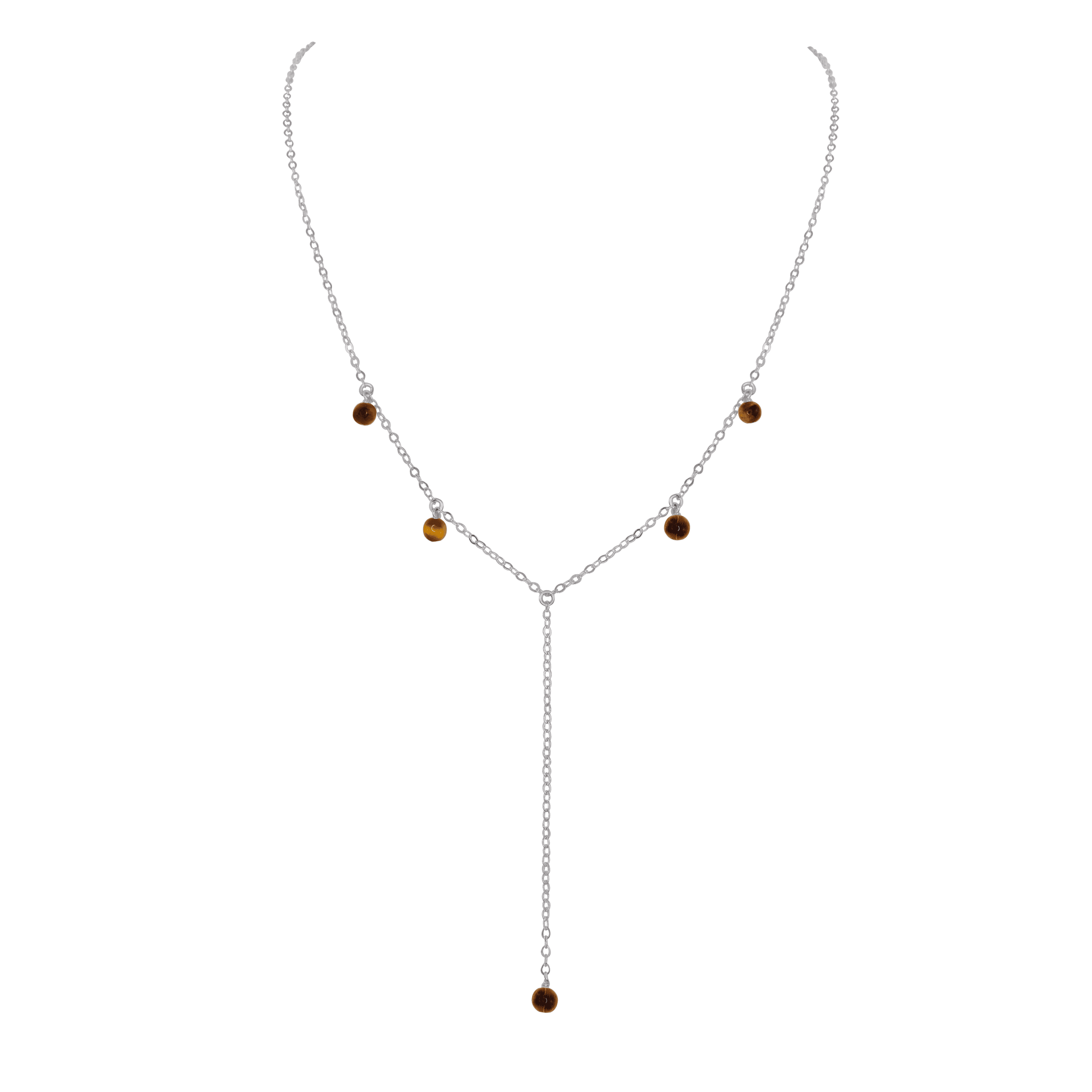 Tiger's Eye Crystal Boho Lariat Necklace - Natural Stone Jewelry for Women | Elegant Layered Statement Piece for Boho Fashion, Spiritual Healing & Everyday Wear
