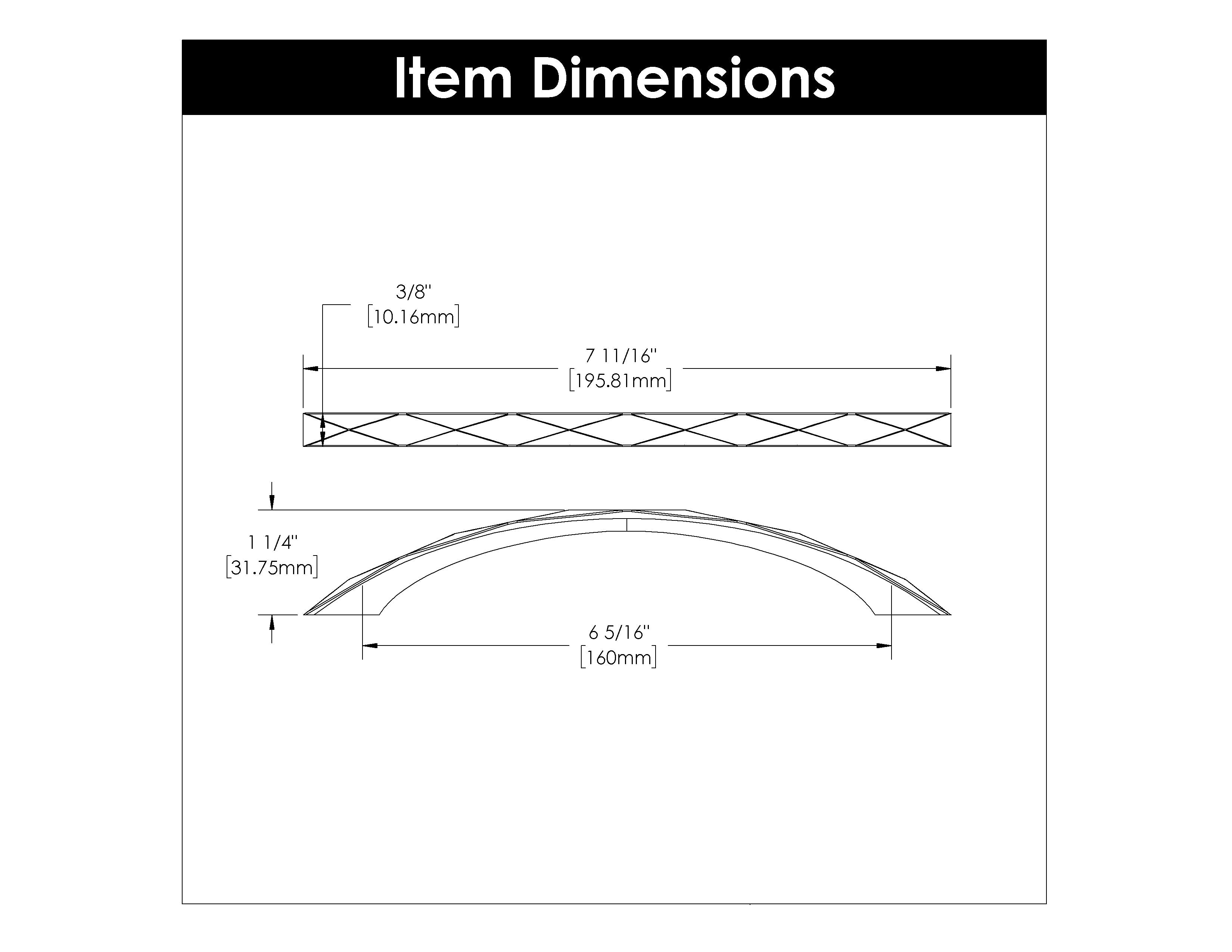 6 5/16 Inch (160mm) Matte Black Cabinet Pulls - Karat Collection - Durable Hardware for Kitchen Cabinets, Bathroom Vanities & Furniture Drawers