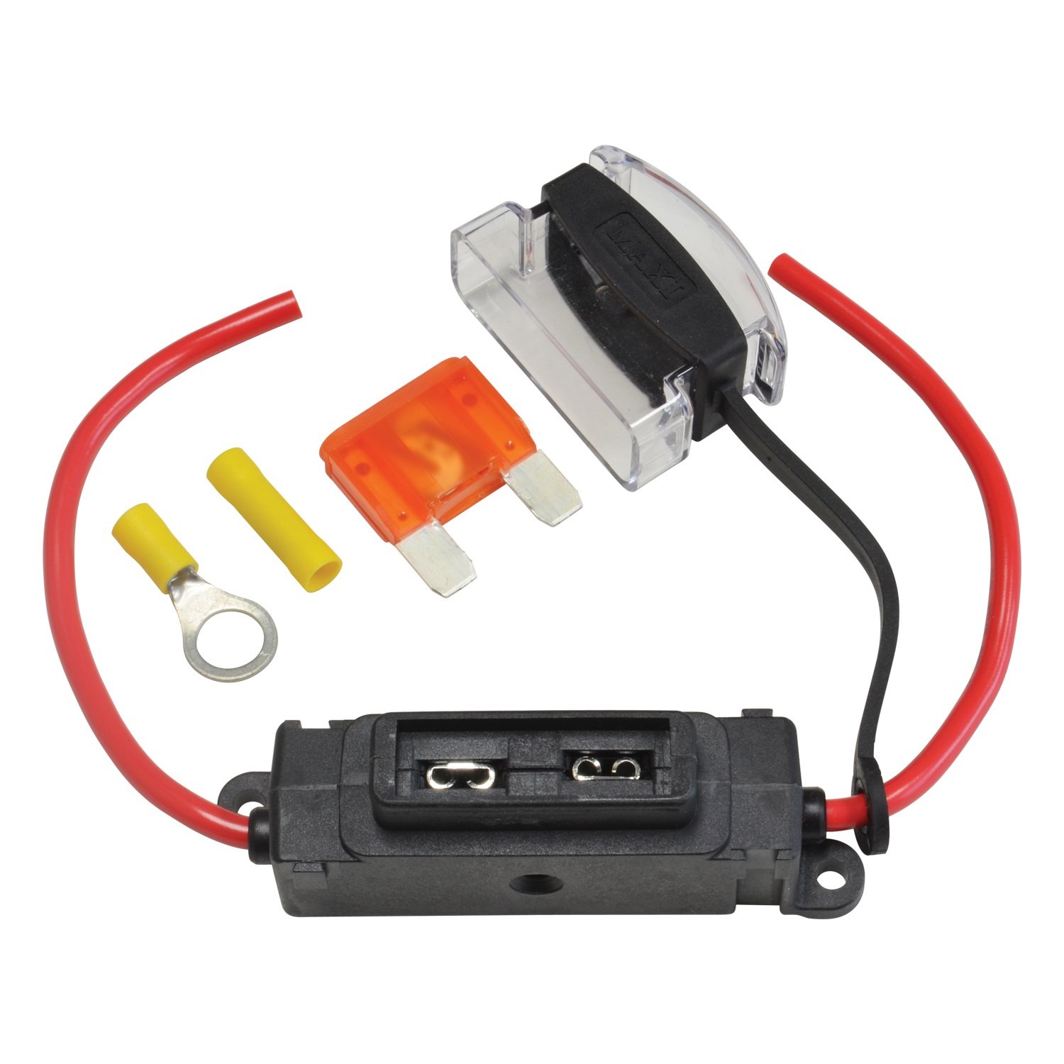 Flex-a-lite 40 Amp Fuse Holder - Heavy Duty Waterproof Inline Fuse Block for Car Audio, Marine, RV & Off-Road Vehicles - Secure Electrical Protection for Amplifiers, Lights & Accessories