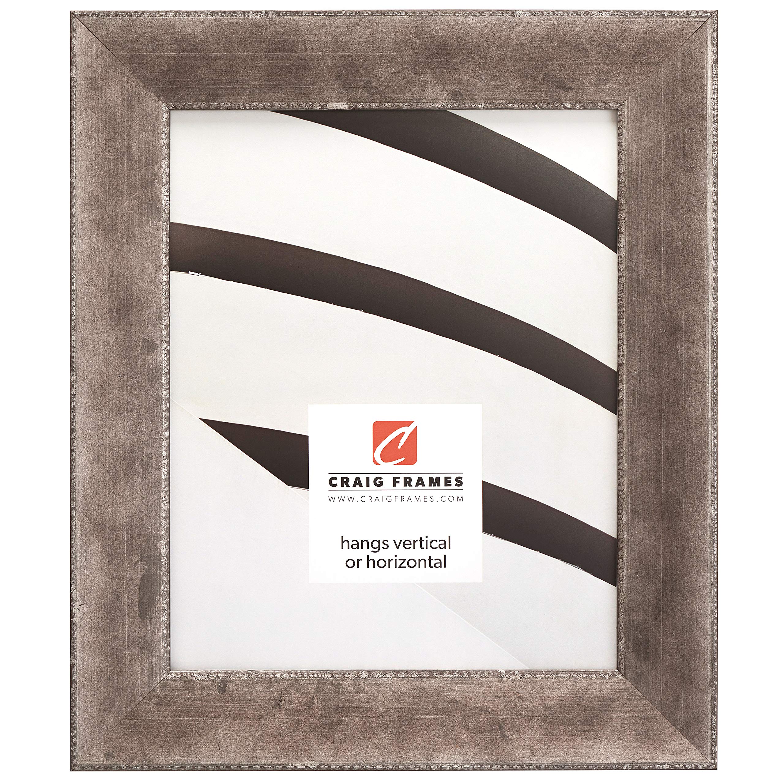 Craig Frames Patina 175 Picture Frame - 12 x 36 Inch Distressed Silver & Black Wall Photo Frame - Perfect for Living Room, Bedroom, or Office Decor
