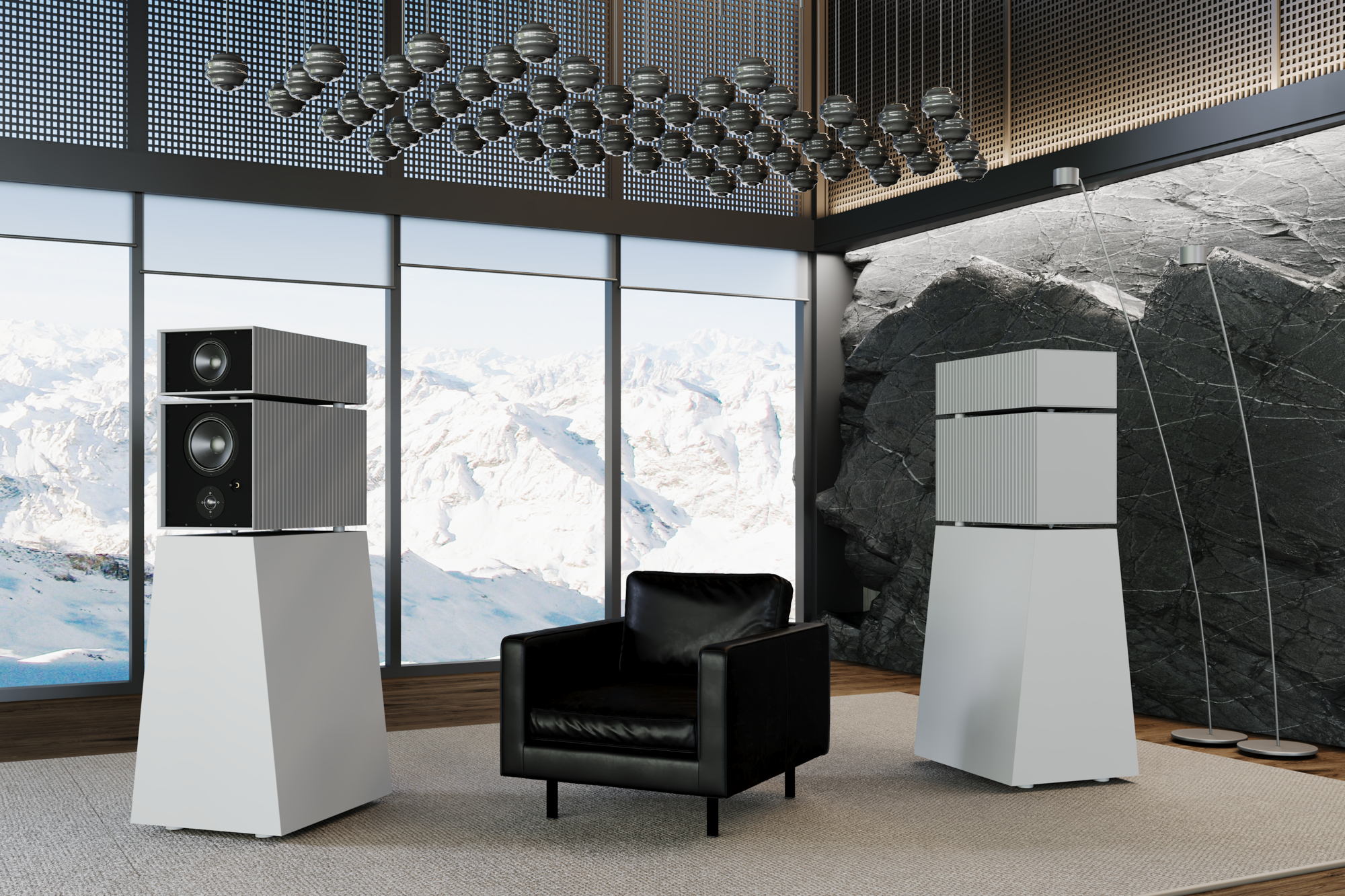Goldmund THEIA Premium Active Wireless Bluetooth Speakers - High-Fidelity Sound for Home Theater, Music Studio & Audiophile Listening