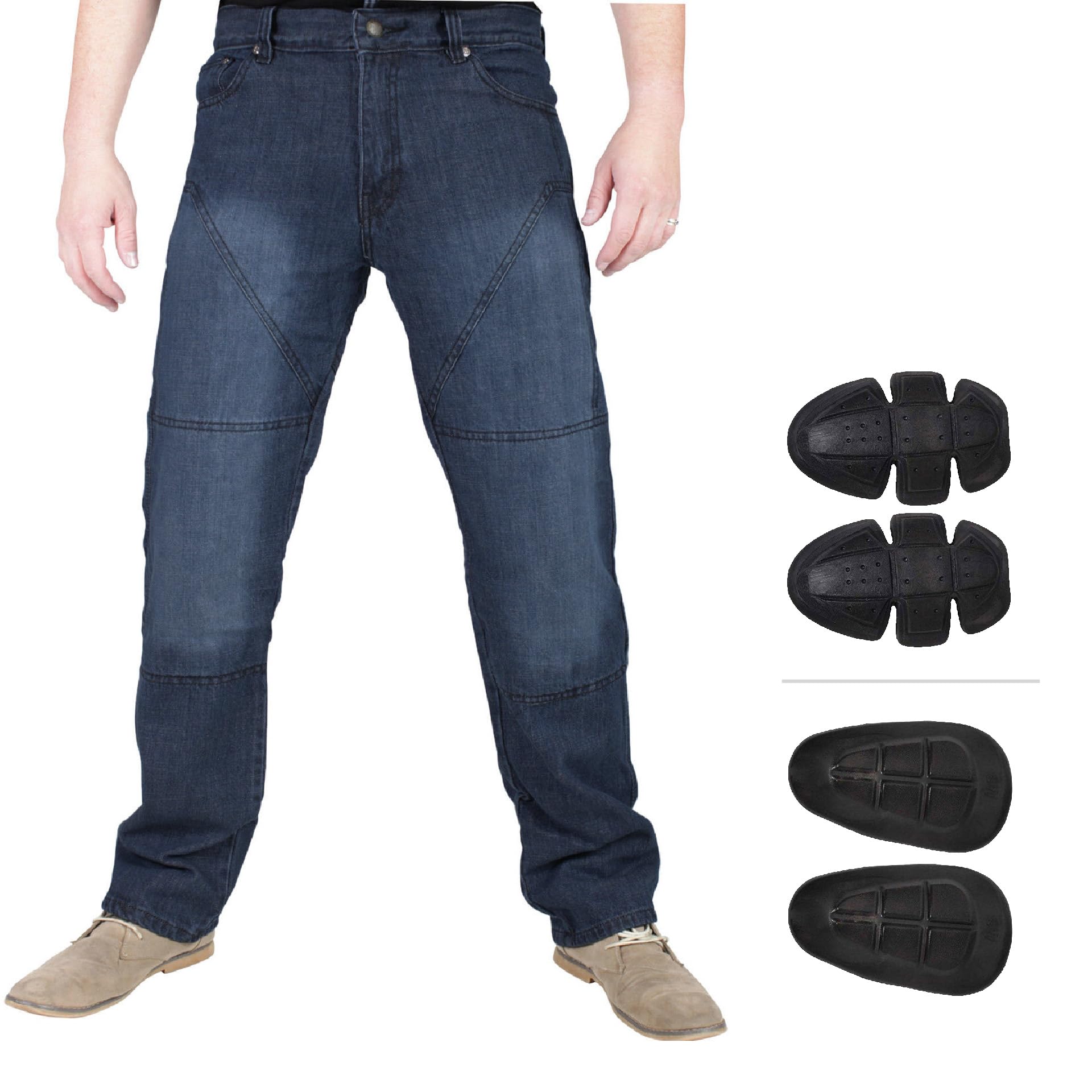 **Juicy Trendz Men's Motorcycle Riding Jeans with Armor - Breathable & Comfortable Blue Denim Pants for Harley, Cruiser & Street Bikes**